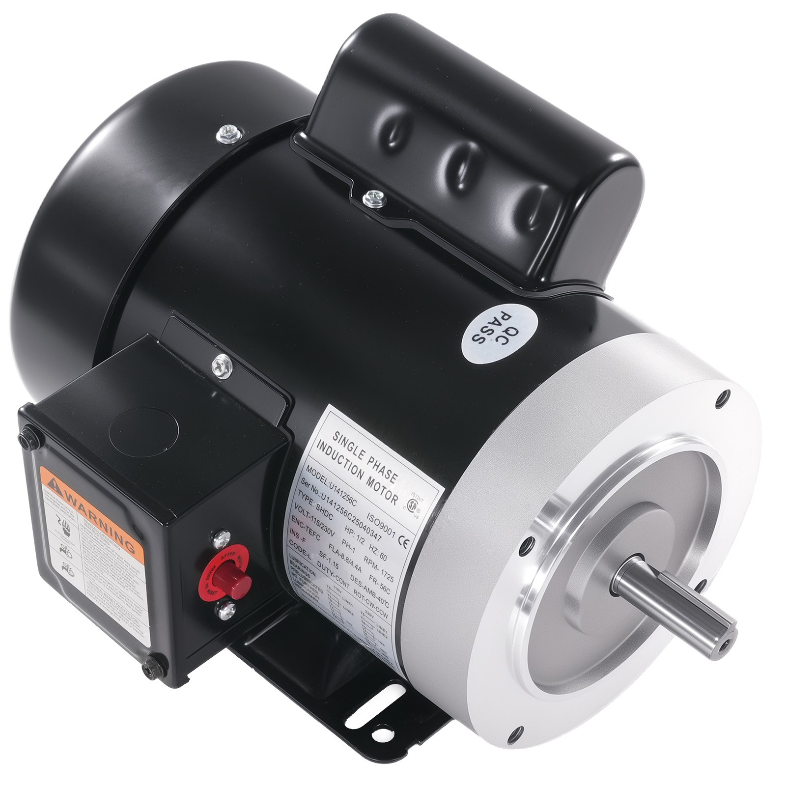 1/2HP Electric Motor, AC Motor, 1750RPM Farm Duty Single Phase Motor 115/230V