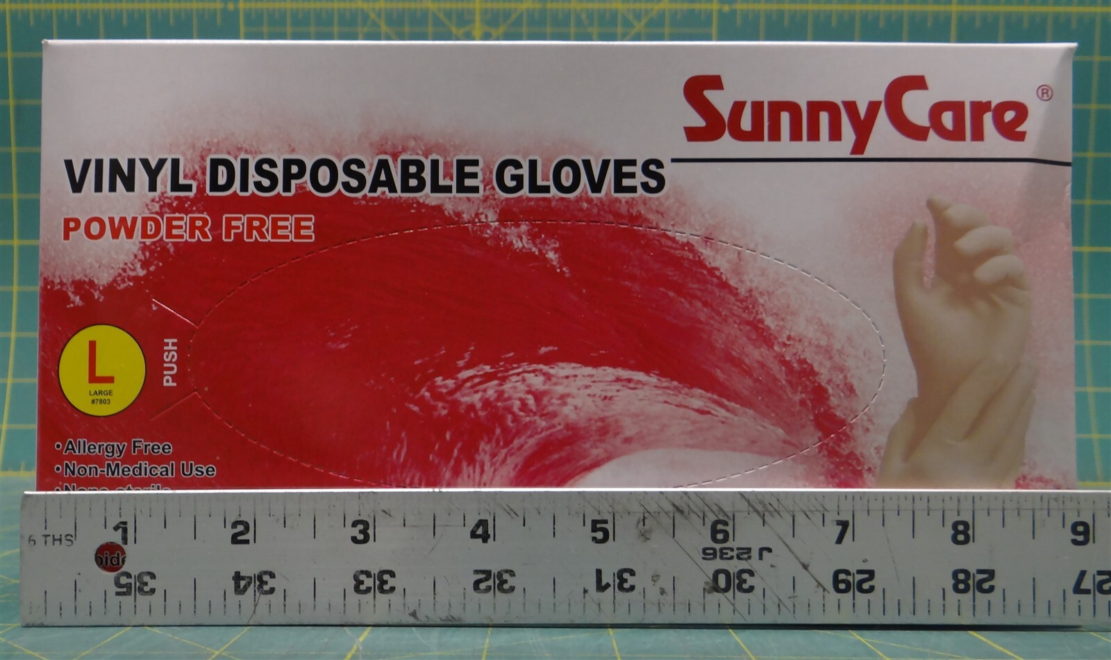 (Case of 10 Boxes) SunnyCare 7803 Powder Free Vinyl Disposable Gloves Size Large