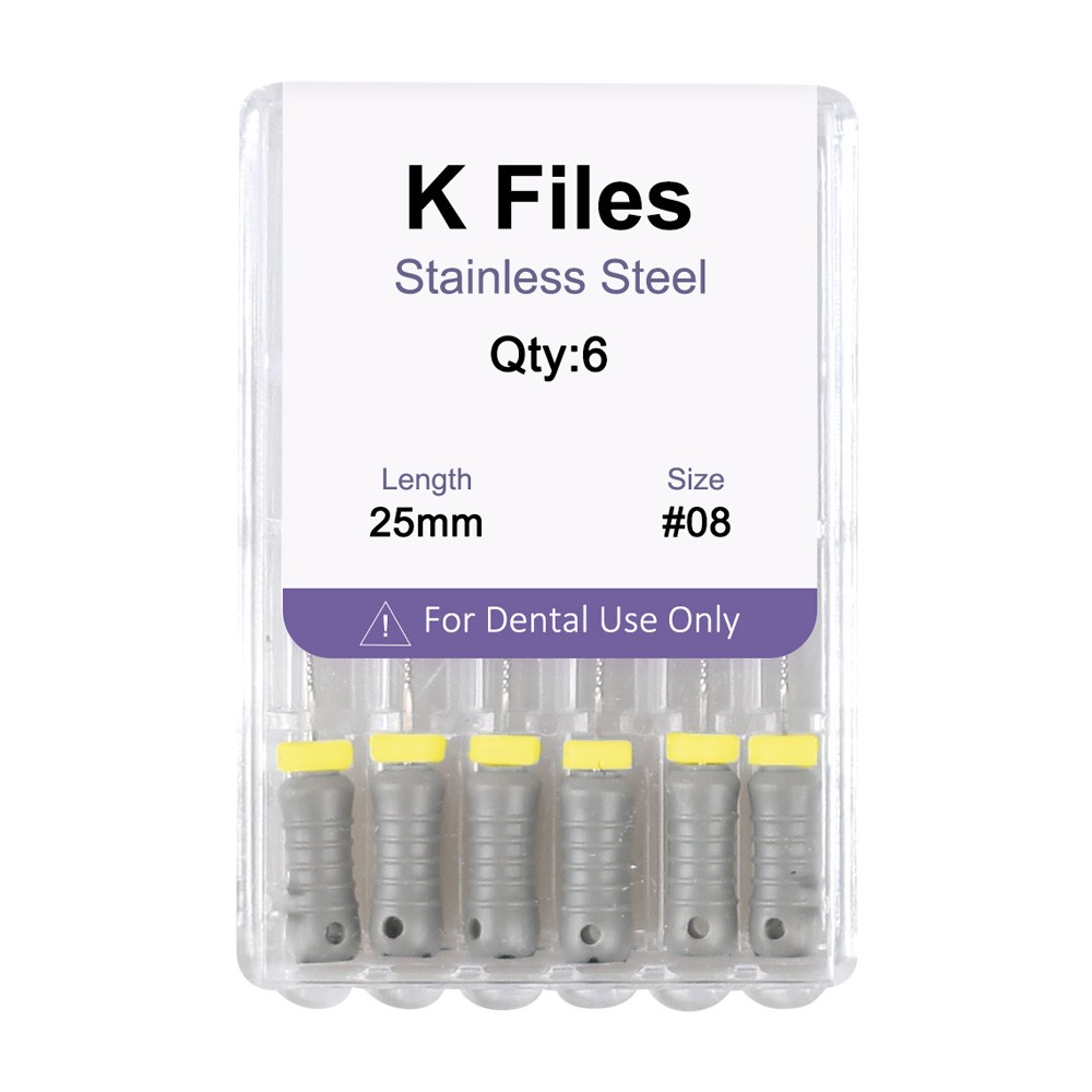 Dental Endo Root Canal File K-files Stainless Steel #6#8#10#15-40 Hand File 25mm