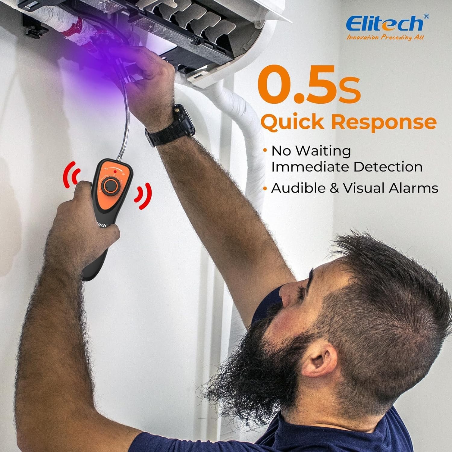 Efficient CLD-100 Leak Detector: Battery Operated with Audible & Visual Alerts