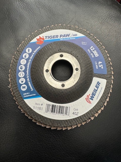 Weiler 51161 Tiger Paw HD Super High Density Abrasive Flap Disc 1ct. New!!!