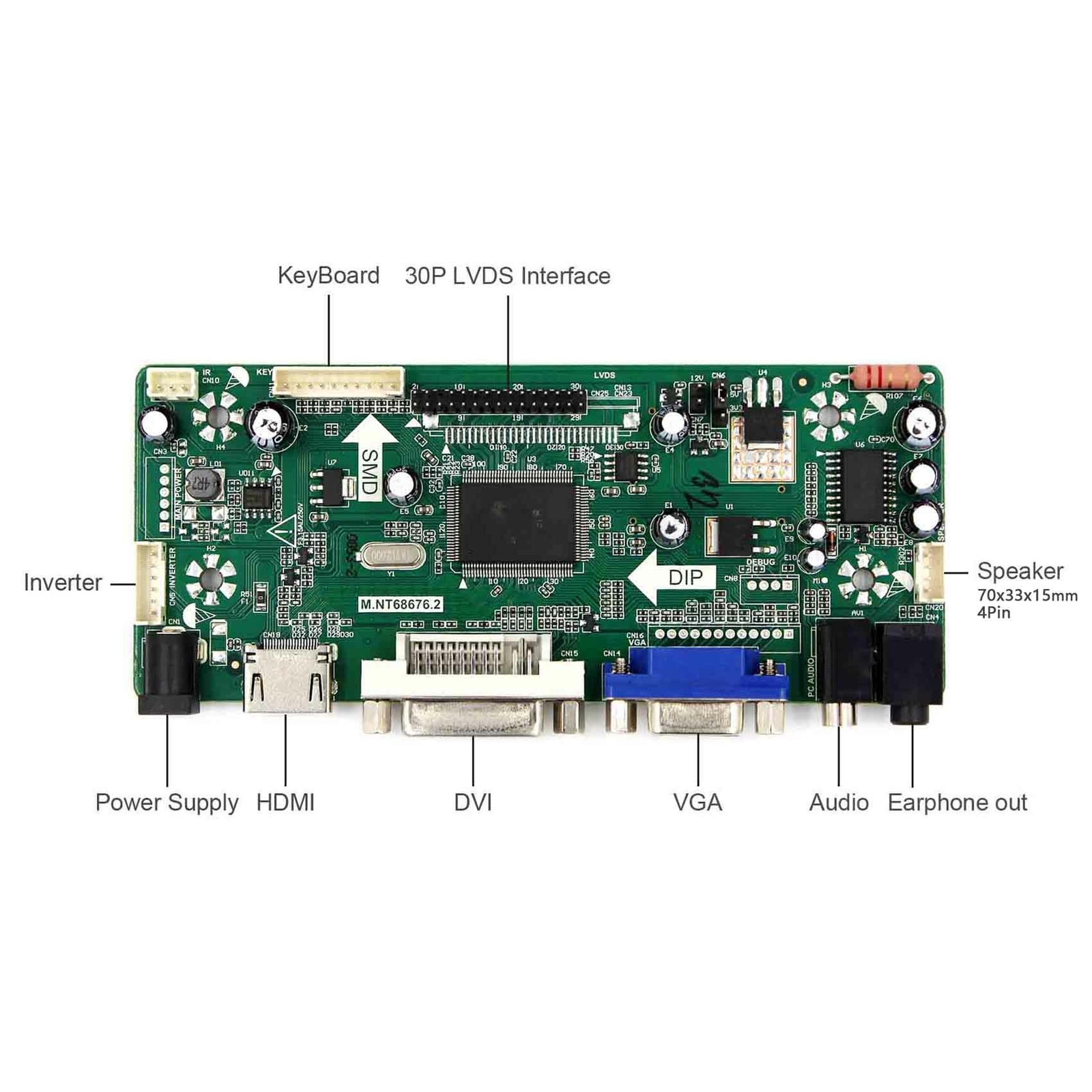 HDMI VGA DVI LCD Controller Board For 12.1in LB121S03-TL04 800×600 LCD Screen