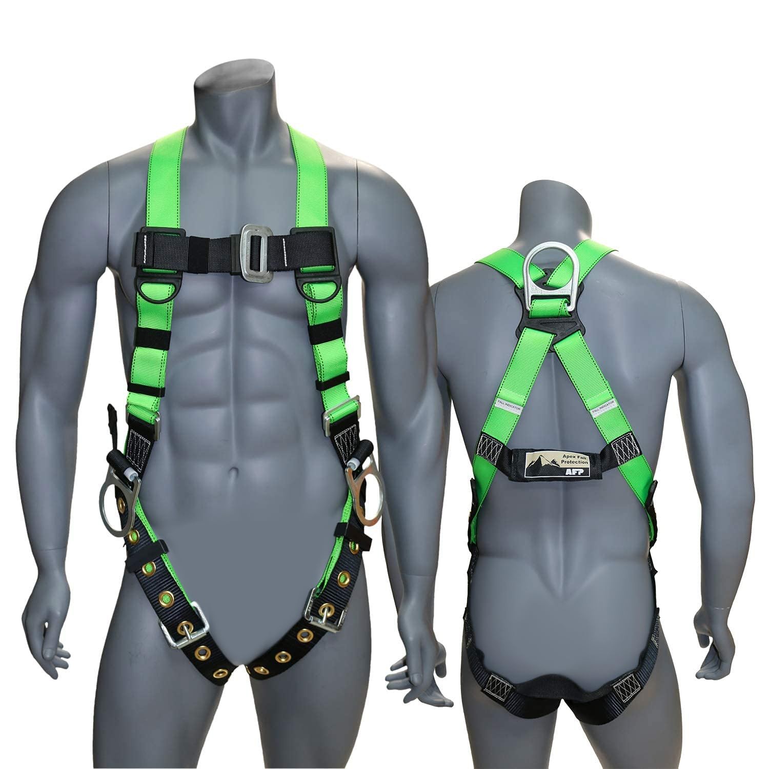 AFP Universal Full-Body Fall Protection Safety Harness w/ 3 1 Pack,