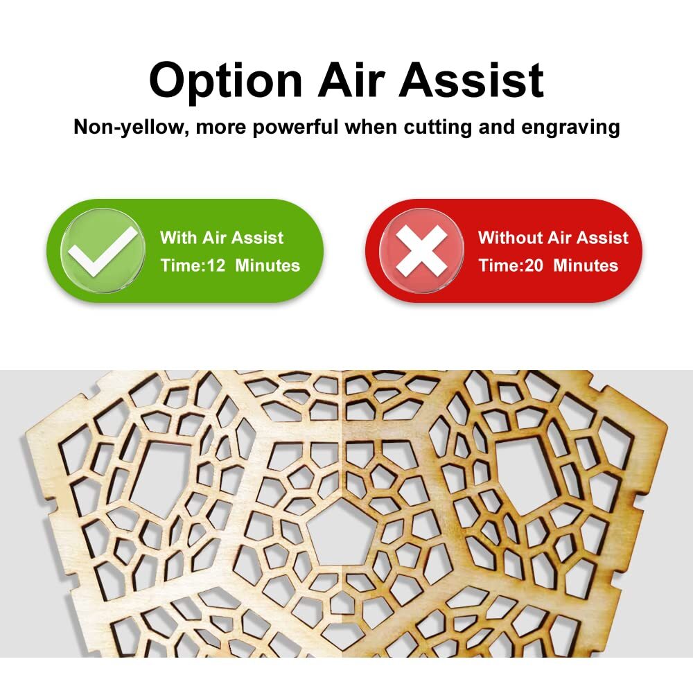 RAY5 20W Laser Engraver+Air Assist Kit+Roller kit+8 Pcs Raiser+Honeycomb 440mm