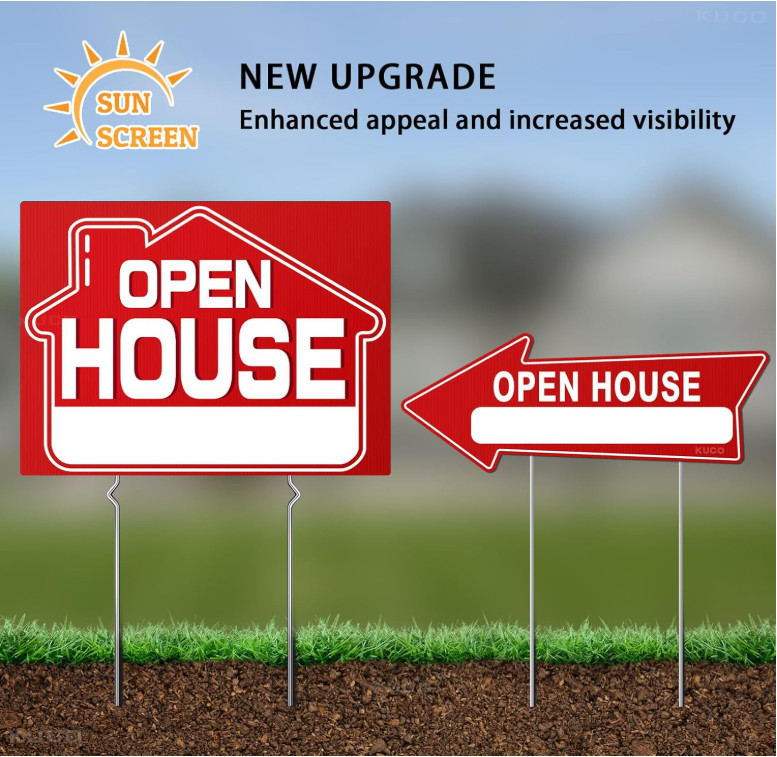 Open House Signs Kit (45 Pcs), 1 Pack Open House Flag, 9 Pack Open House Sign…