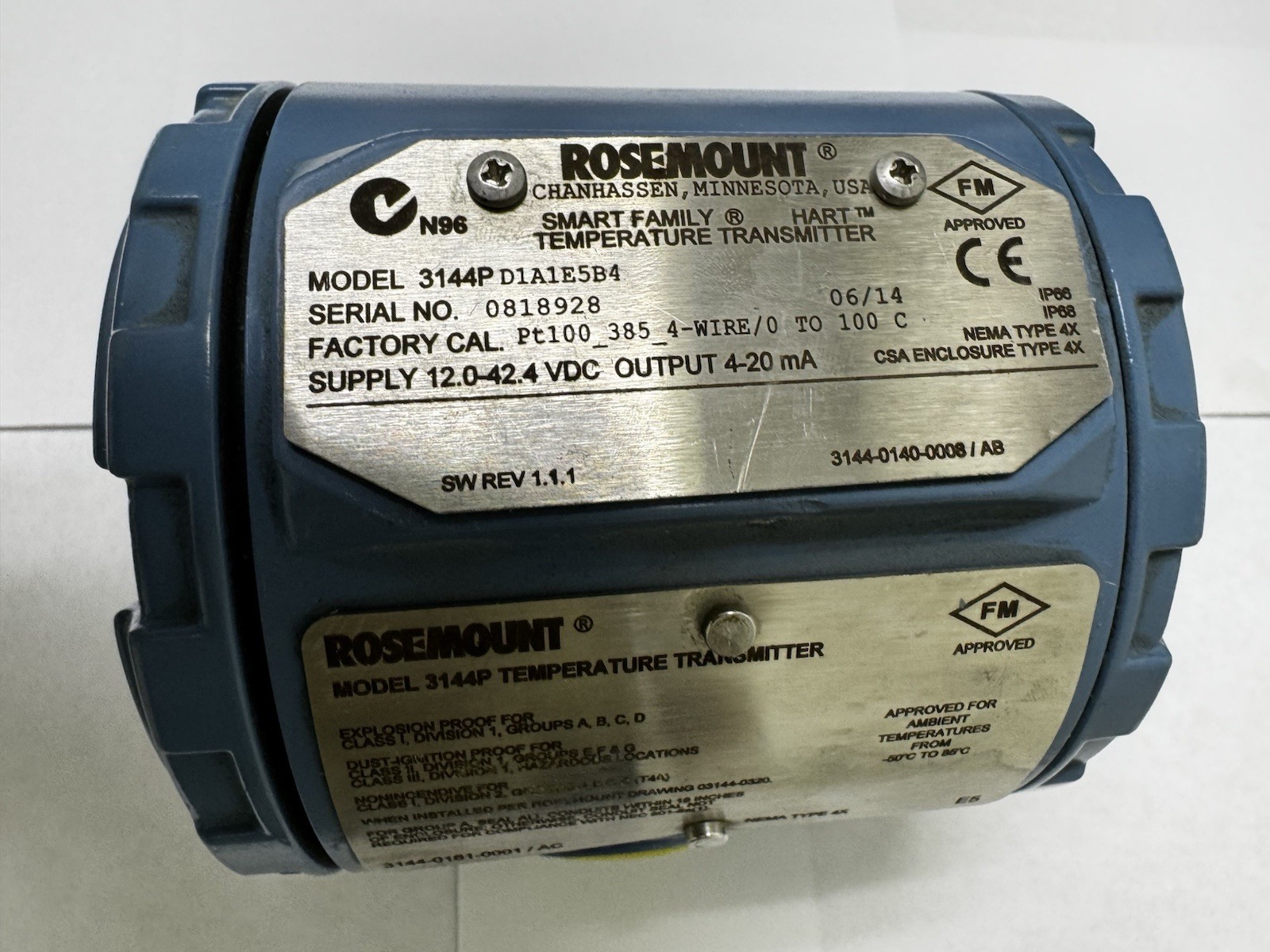 Rosemount 3144P D1A1E5B4 HART Temperature Transmitter NEW NOS Pt100 4-20mA