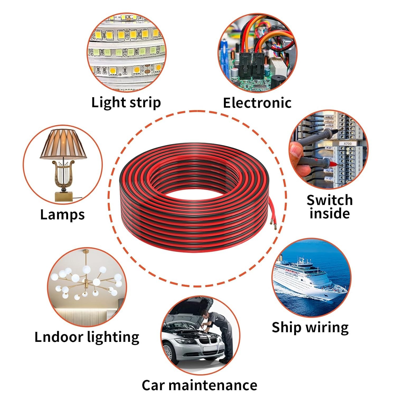 30FT 18Gauge Copper Clad Aluminum Electrical Wire – Red & Black for Low Volta…