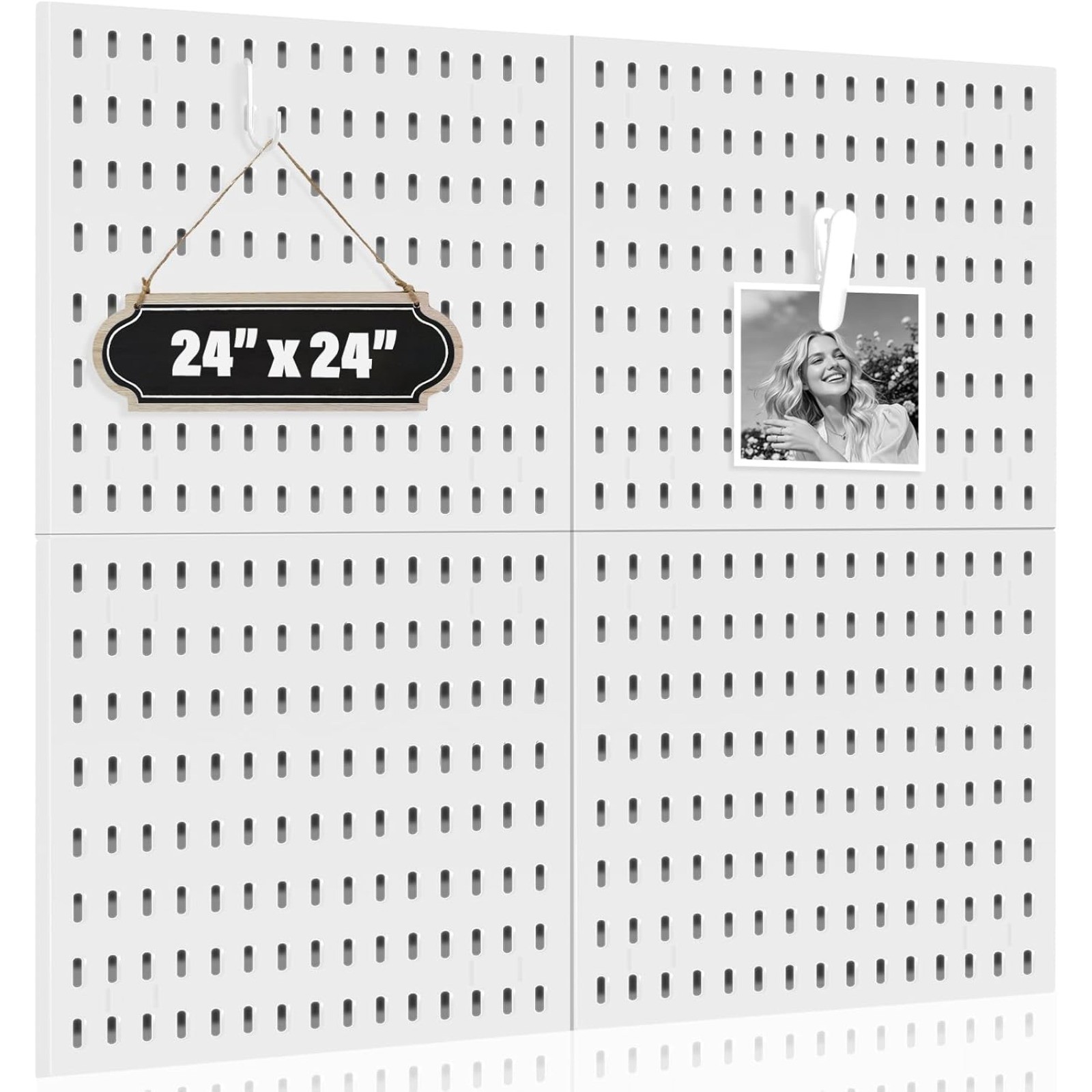 4 Pack Pegboard Panels Wall Organizer Pegboards Peg Board Brackets for Office