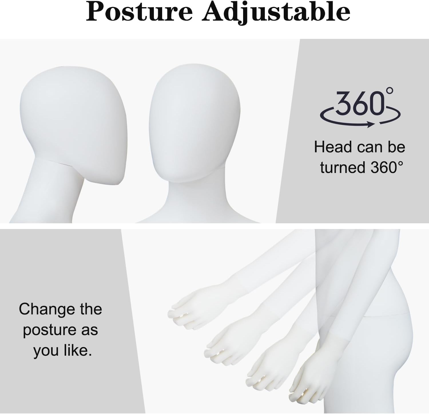 Two White Female Retail Display Mannequins Full Body Adjustable Boutique Store