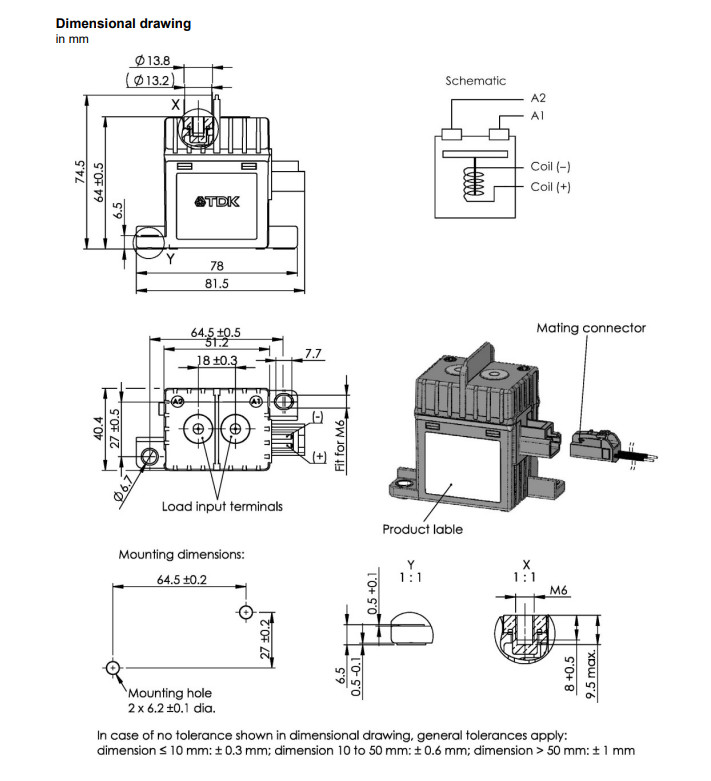 OEM New TDK B88269X3330C011 DC Contactor 150A 1000V 24V Fast Ship 1 Unit