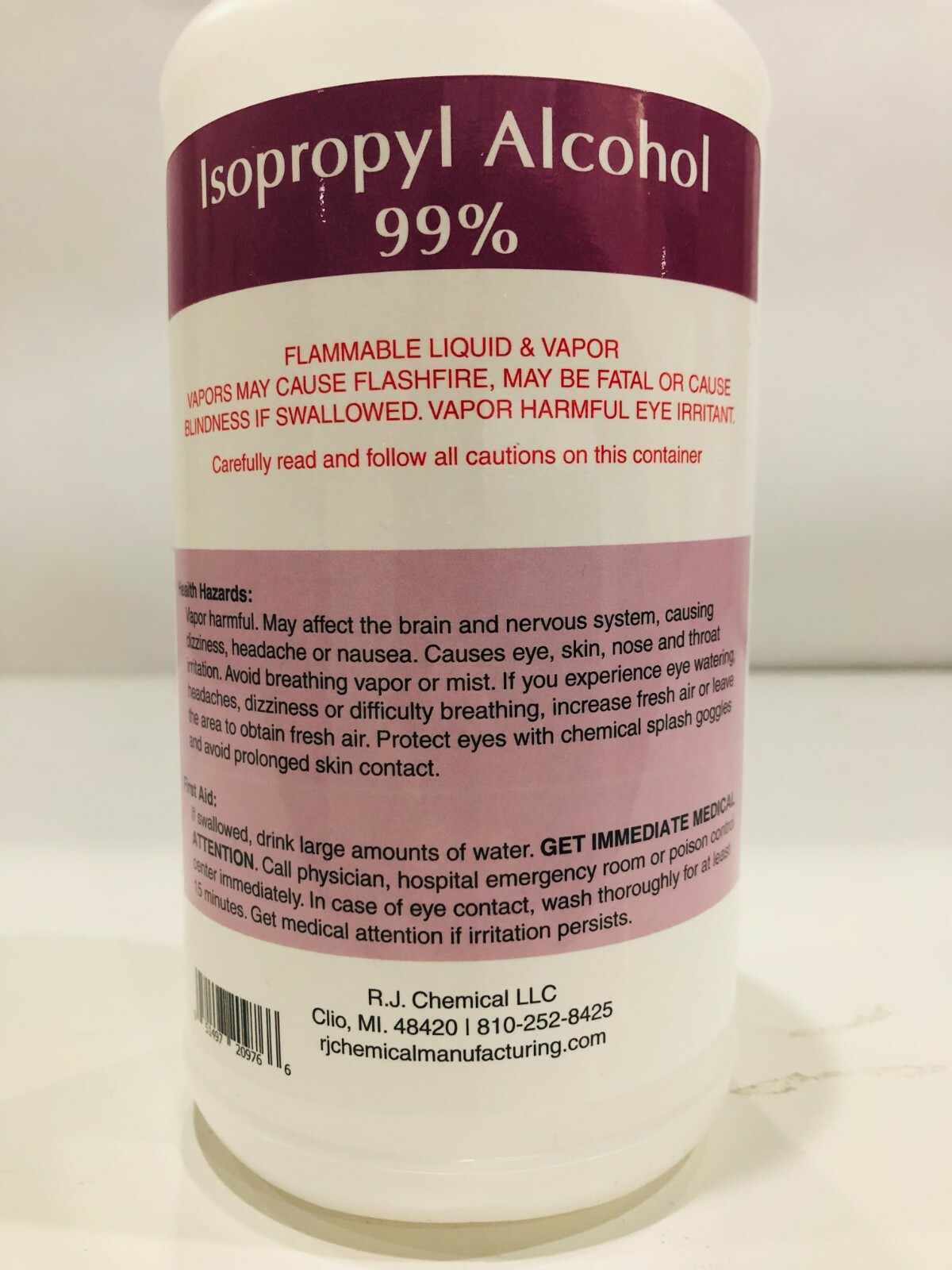1 GALLON – PACKED IN 4 QTS- ISOPROPYL ALCOHOL 99% – NO IMPURITIES – MADE IN USA