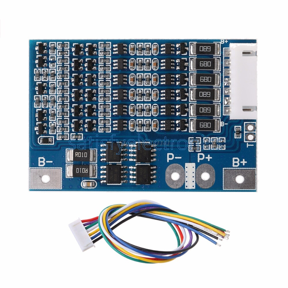 6S 22.2V Li-ion 18650 Lithium Battery Packs BMS Protection PCB Board w/ Balance