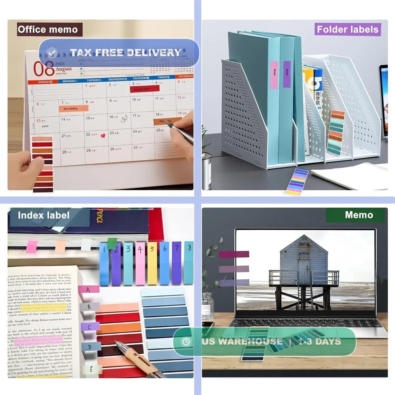 400 Pcs Colorful Sticky Tabs Page Markers, Books Tabs for Annotating, Sticky Tab