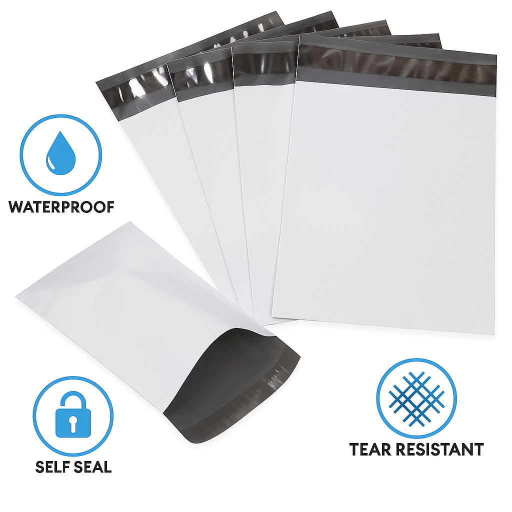 PREMIUM Poly Mailers – 2 Mil Thick Self Seal Waterproof Tear Resistant Envelopes