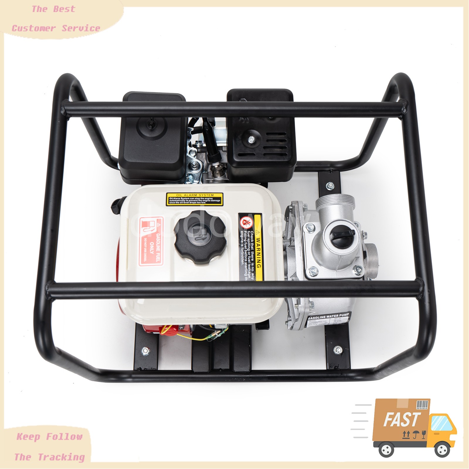 2 Inch Gas Powered Water Pump 6.5HP 4-Stroke Cast Iron Semi Trash Drainage Tool