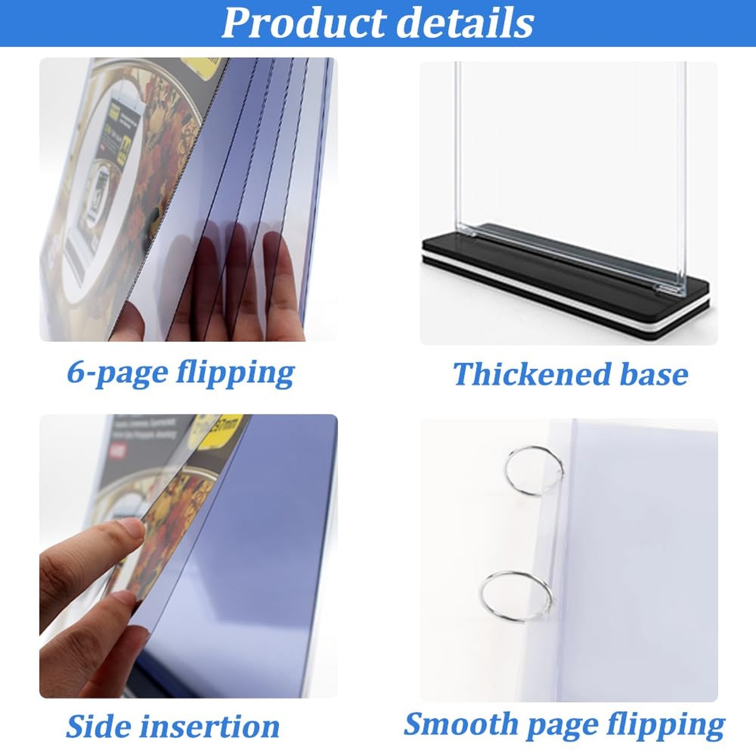 Multi-Page Flip Acrylic Display Stand – T-Shaped 8.5×11 Inches Menu/Photo/Dri…