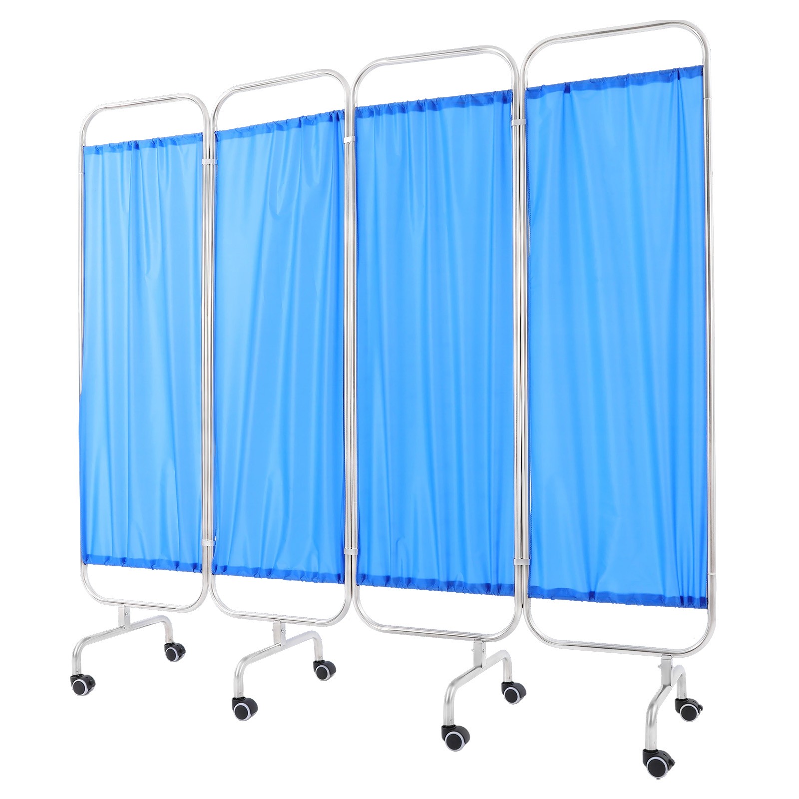 Blue Medical Privacy Screen Waterproof Oxford Cloth Privacy Screen With 8 Wheels