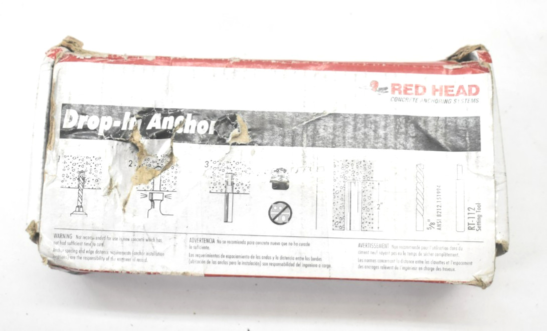 Redhead Concrete Anchors Multiset II Lipless Drop In 1/2″ Carbon Steel 50 Pack