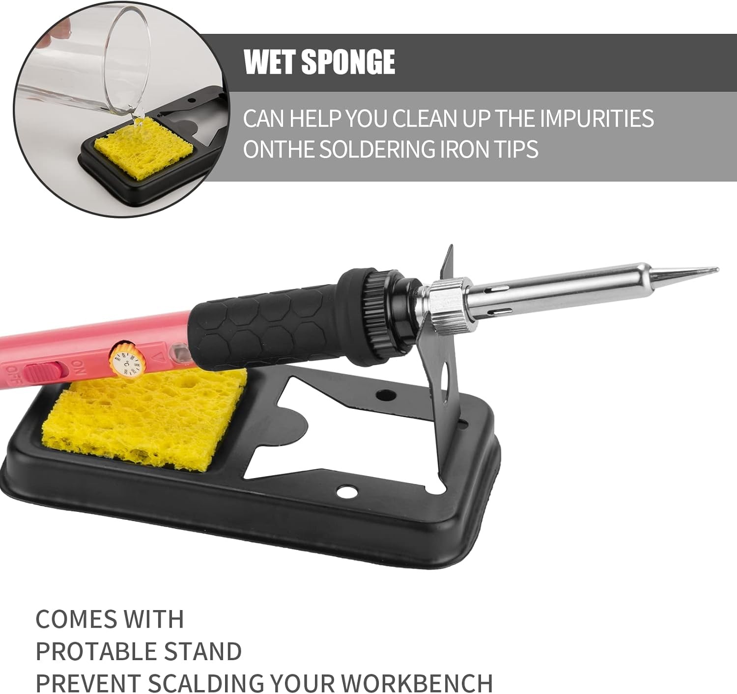 60W Adjustable Temp Soldering Iron Kit 10 In 1 Welding Tools