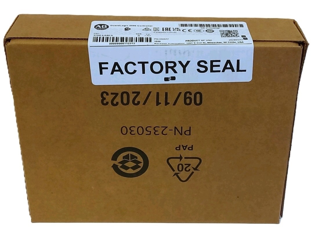 Brand New FACTORY SEALED Allen-Bradley 1756-L84ES Guardlogix 5580 Controller