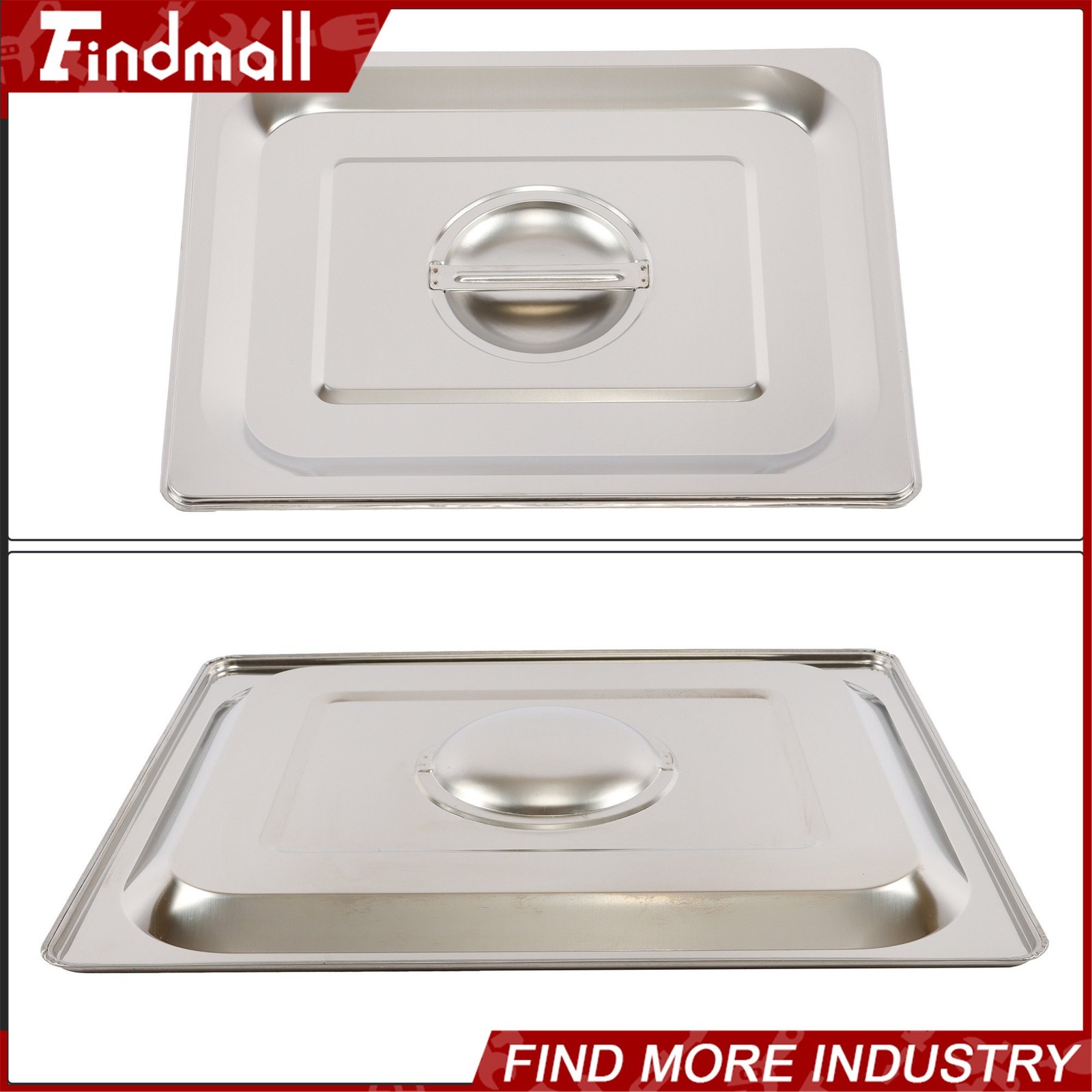 Findmall 2 Pack Hotel Pans 1/2 Size 6″ Deep Stainless Steel Steam Table with Lid