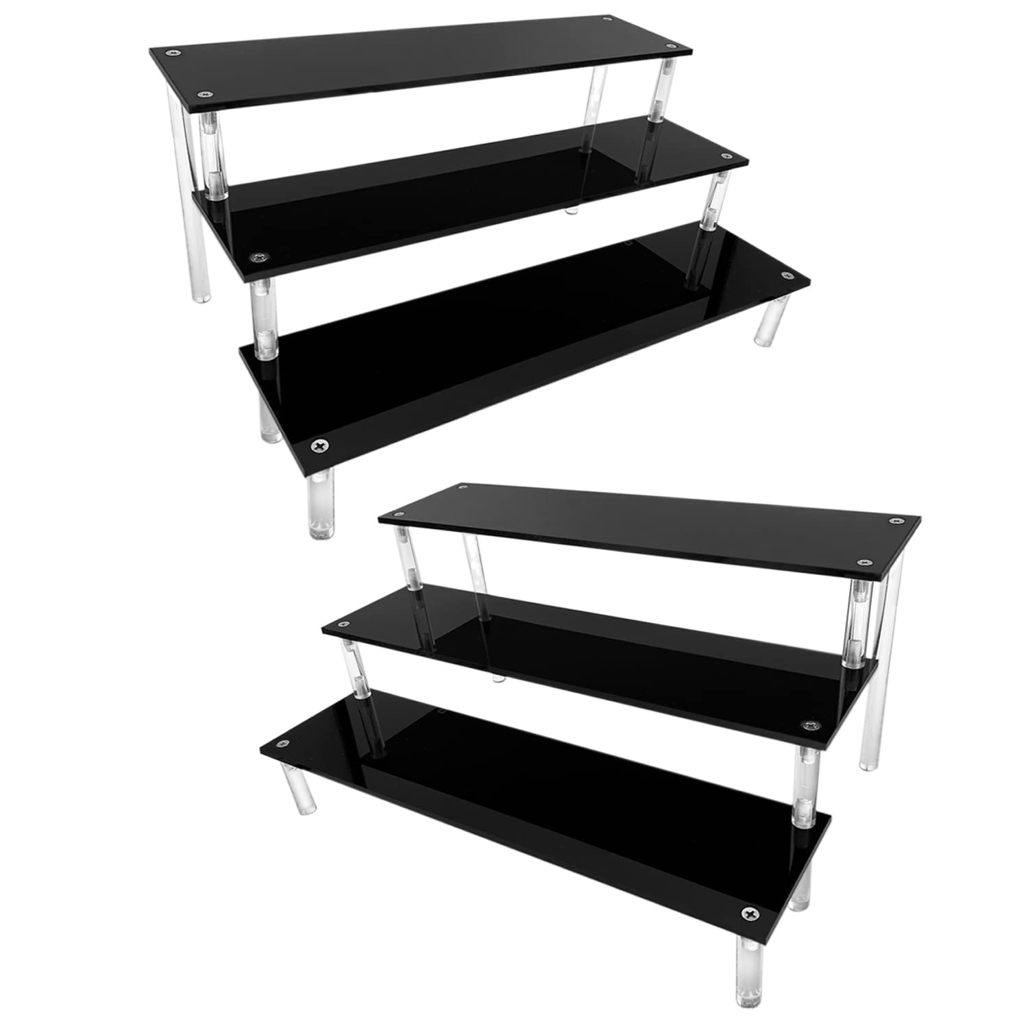 Acrylic Riser, Black Display Risers Stand Large Collection Organizer Shelf fo…