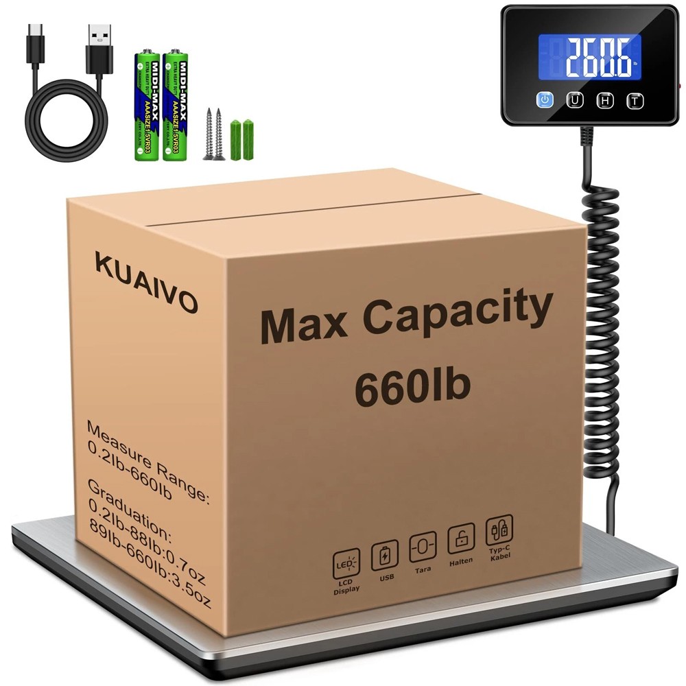 440LB Heavy Duty Digital Postal Parcel Scales Platform Postage Shipping Weighing