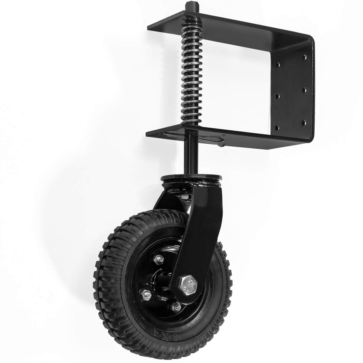 Stark USA Universal 8″ Flat-Free Tire Gate Wheel Suspension Spring-Loaded Wood C