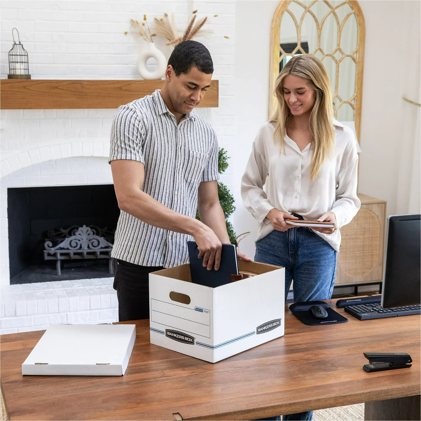 Bankers Box Basic Duty Letter/Legal File Storage Box with Lids, 10 Pack, White C