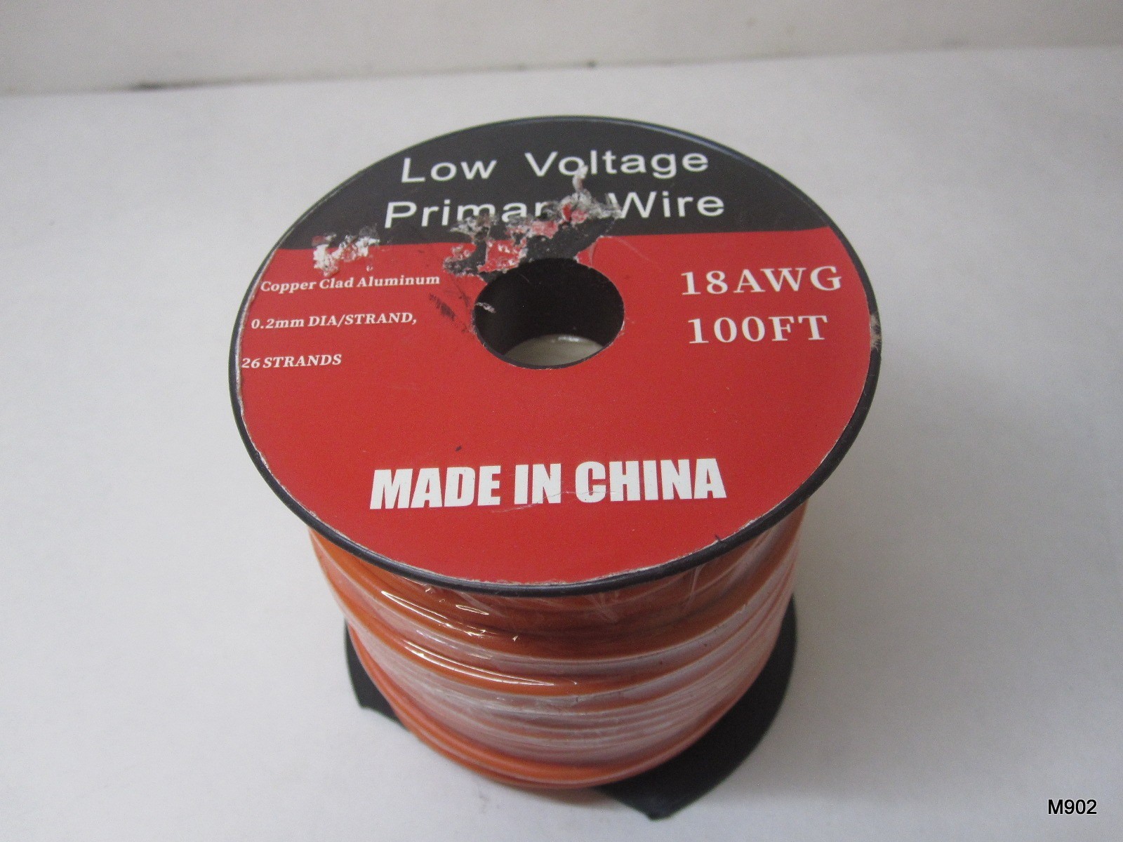 Low Voltage Primary Wire ORANGE 26 Strand 18AWG Copper Clad Aluminum Wire 100FT