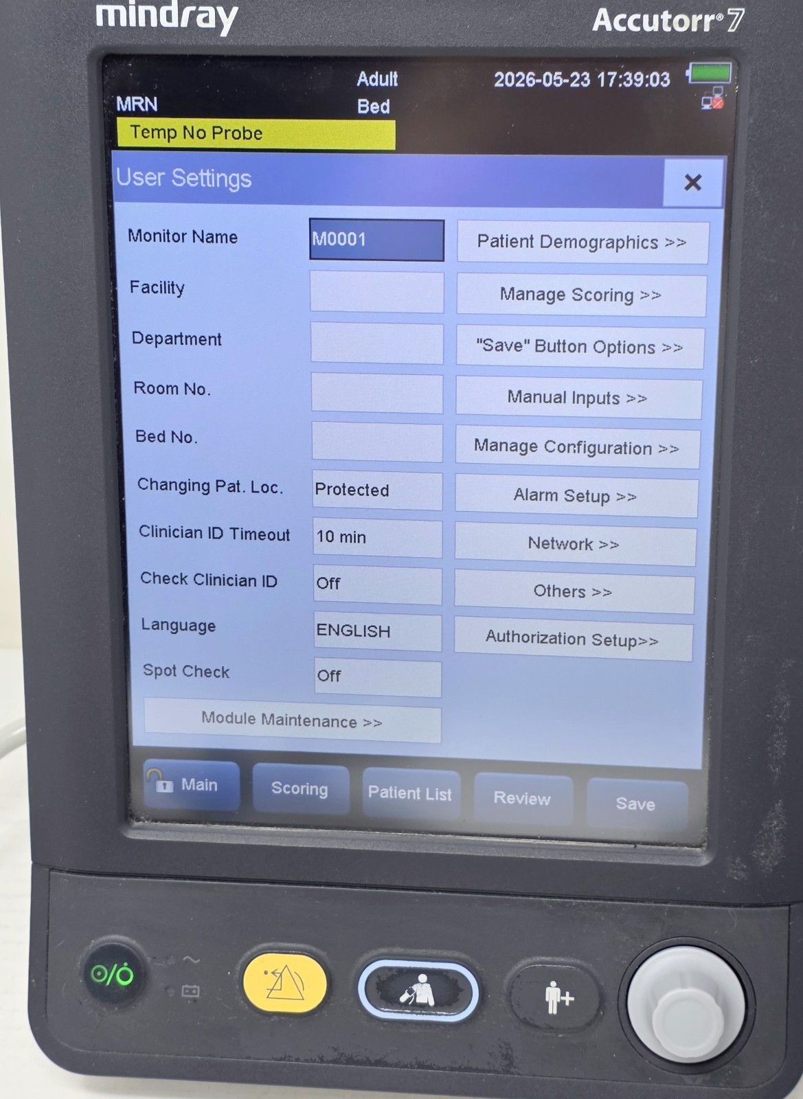 Mindray Model Number # Accutorr 7 Vital Signs Monitor Read Description