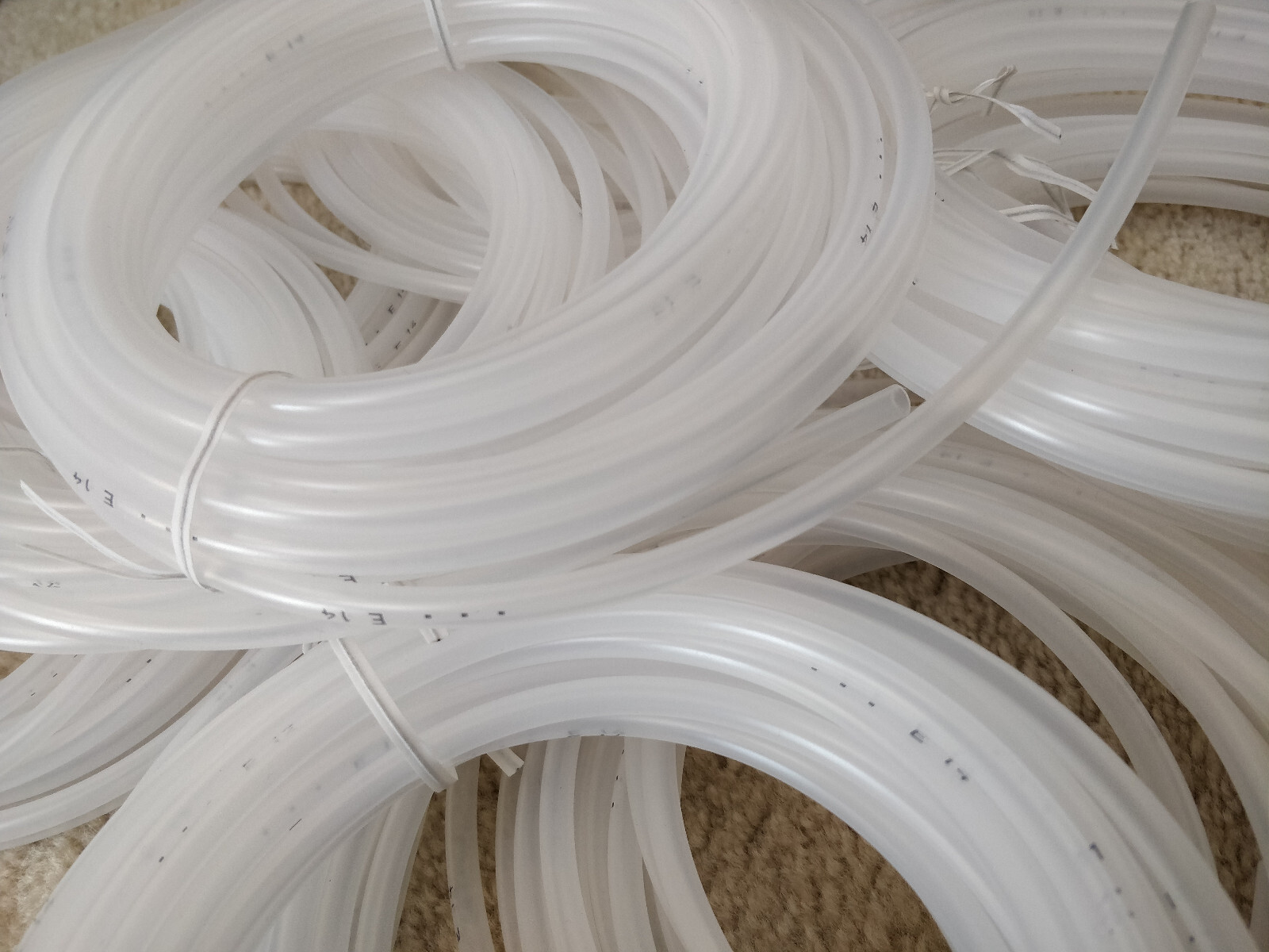 4 Rolls of 25ft each PVC Tubing 1/4″ OD Flexible Frosted Vinyl Hose 100ft total