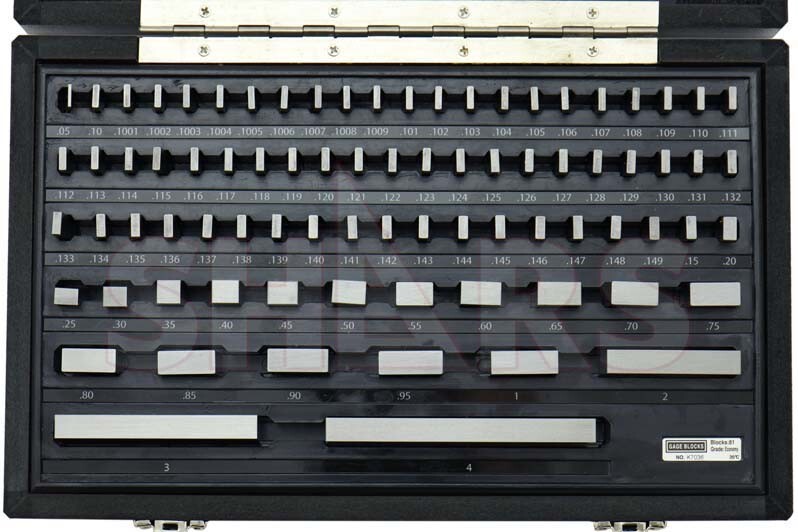 SHARS 81 PCS GRADE B GAGE GAUGE BLOCK SET NIST CERTIFICATE NEW M}