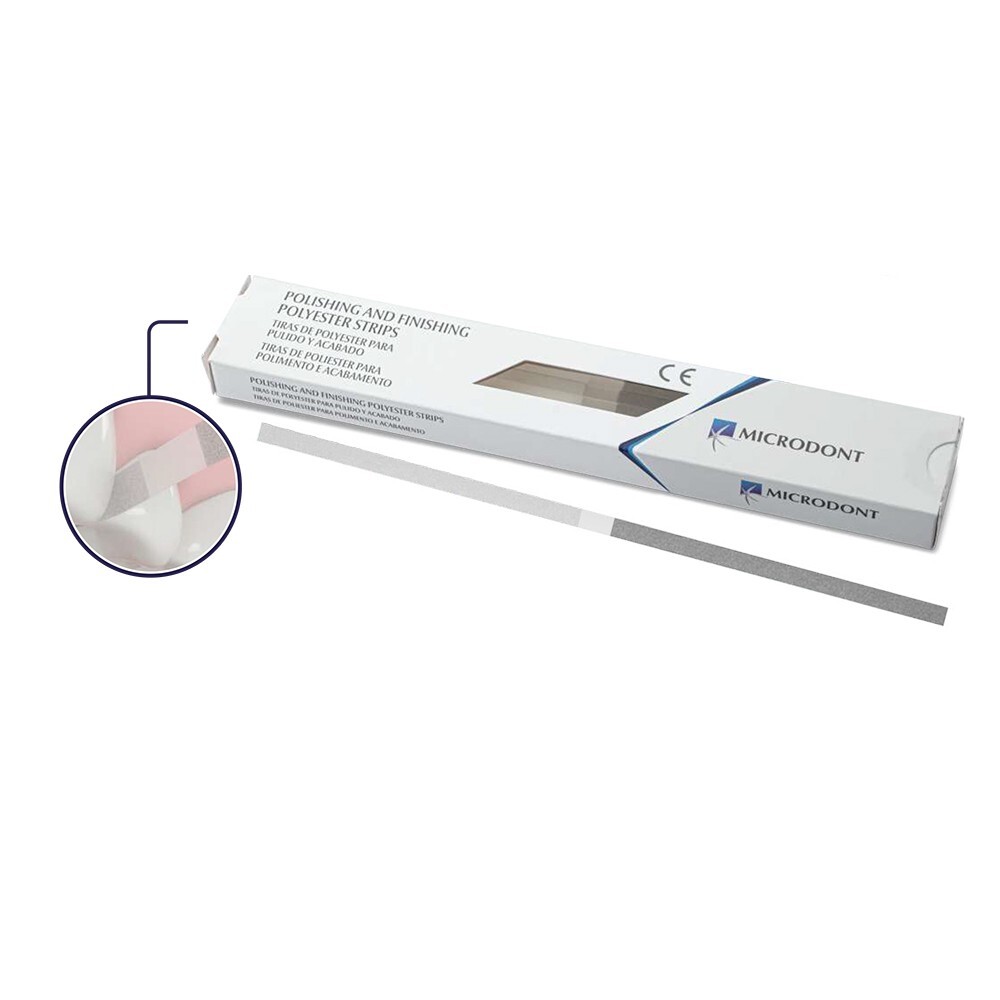 Microdont Dental Polishing Strips Polyester 2.5 mm Medium/Fine 100 per Box