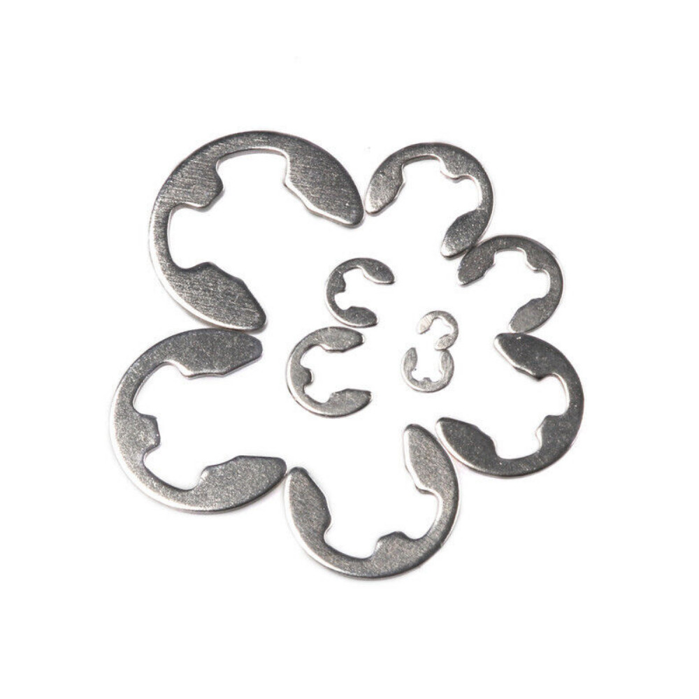 600PCS 304 Stainless Steel E-Clip Circlip External Retaining Ring Assortment Set