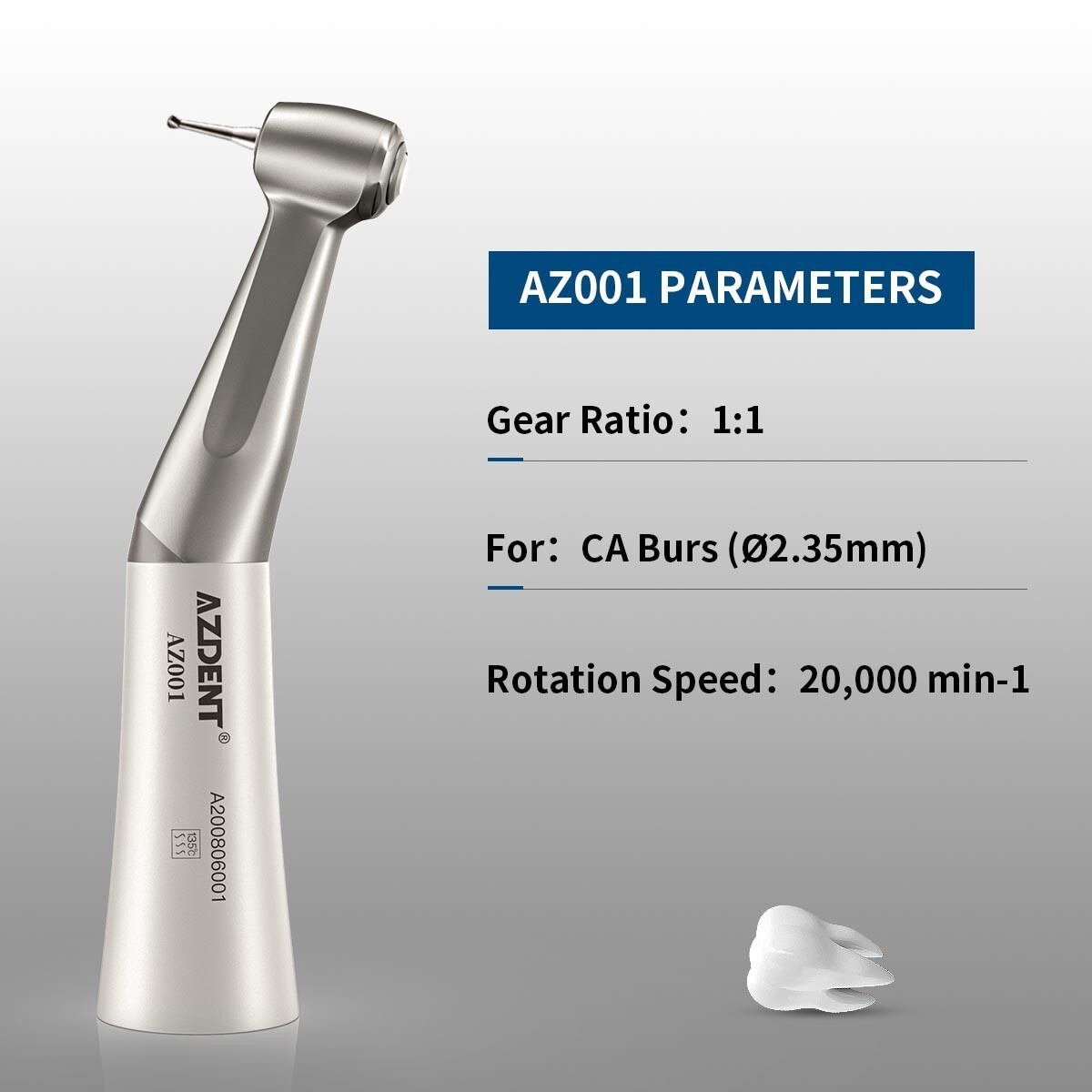AZDENT Dental Handpiece Slow Low Speed Contra Angle Straight Air Motor 2/4Hole