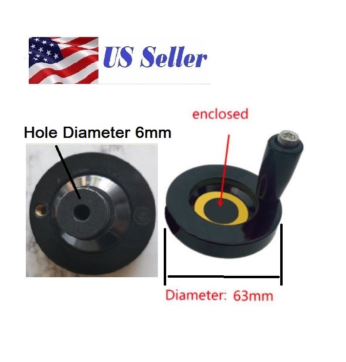T6 6mm bore Trapezoidal Lead Screw hand wheel Diameter 63mm CNC cranking
