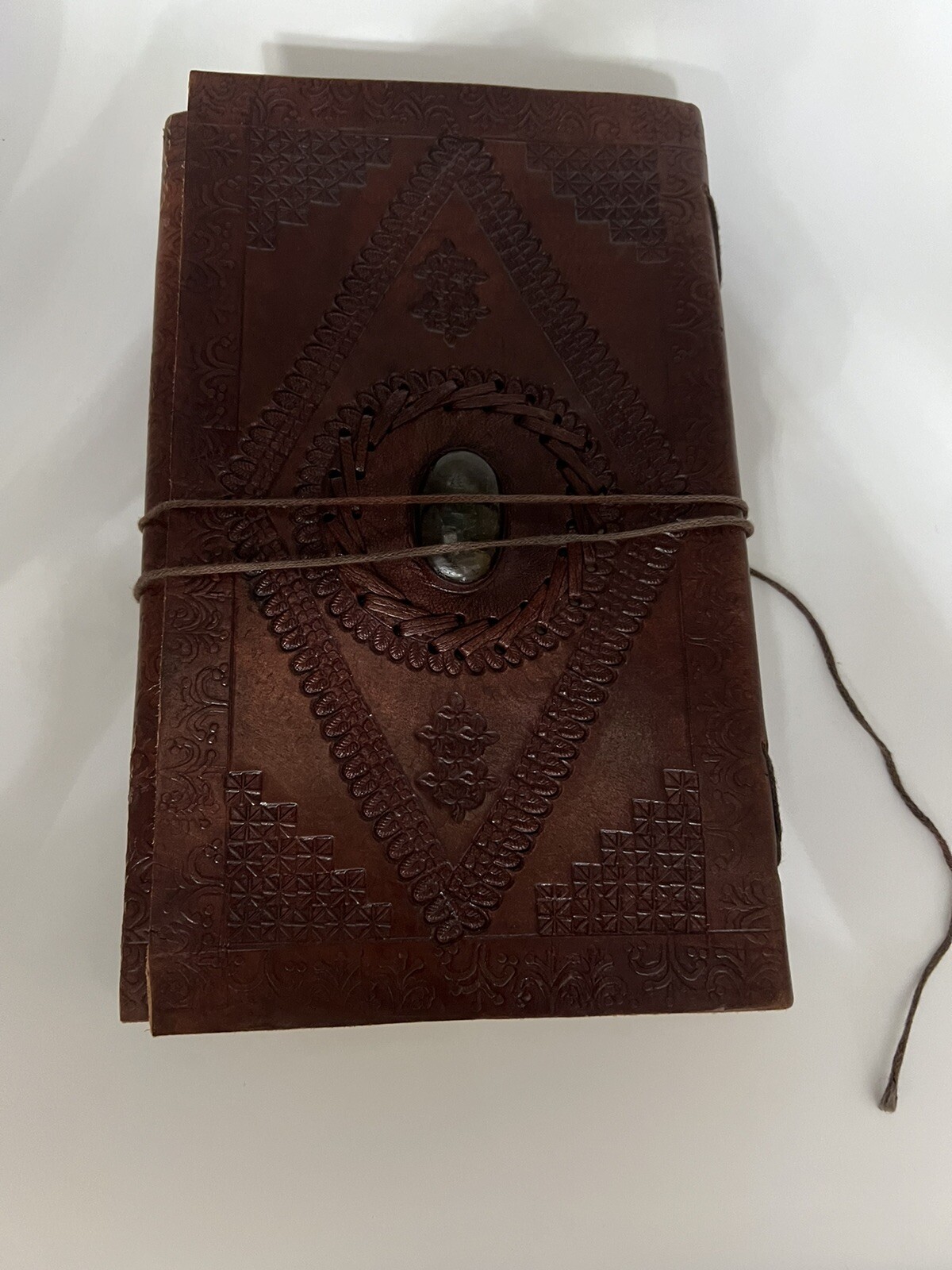 Rustic Vintage Leather journal handmade deckle edge paper grimoire sketchbook