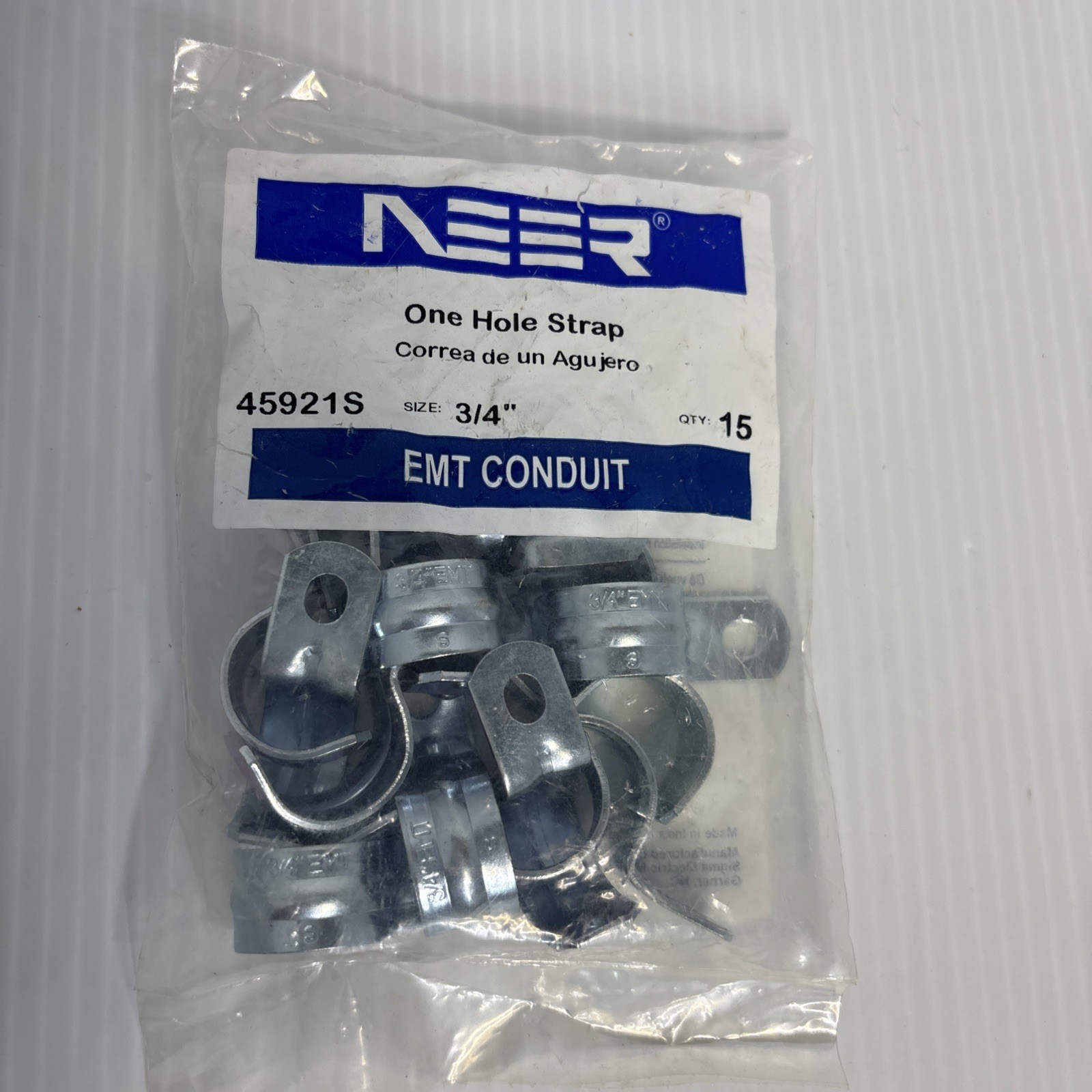 15 Pcs One Hole EMT Straps 3/4″ Snap On Electrical Conduit Fittings (b73)