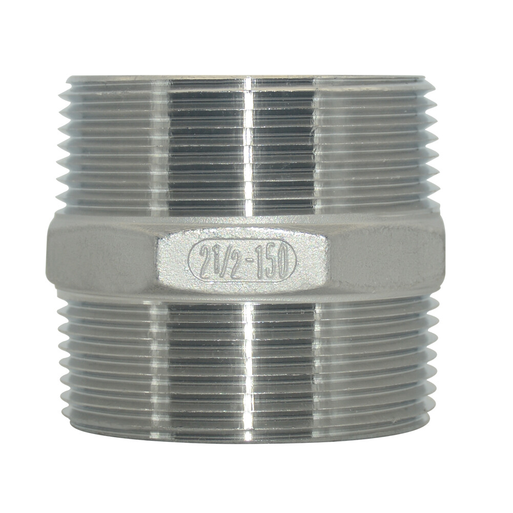 2-1/2″ in Pipe Fitting Hex Nipple NPT 304 Stainless Steel Male x Male connector