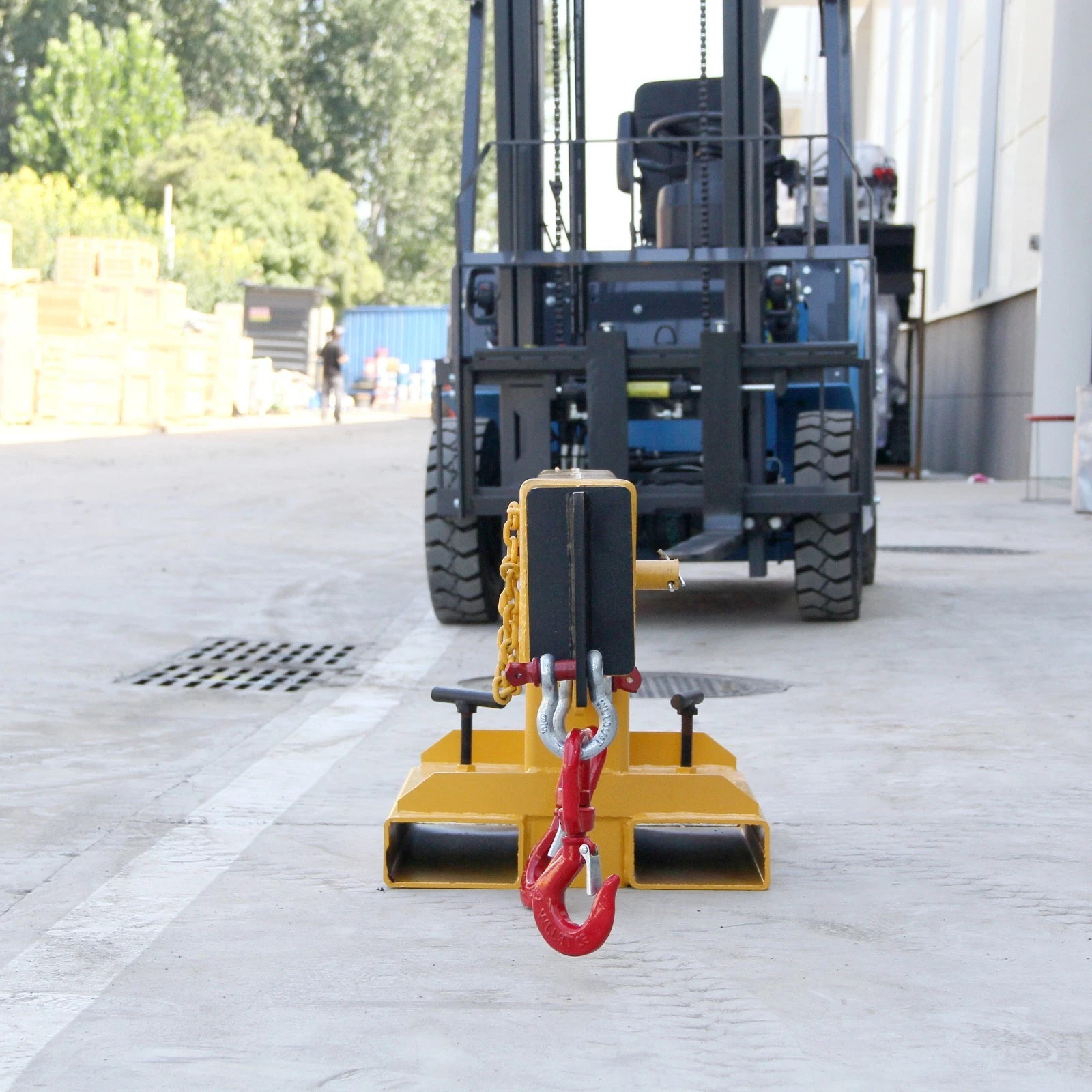 Forklift Crane Jib Attachment 2Hooks Adjustable Lifting Hoist Forklift Extension