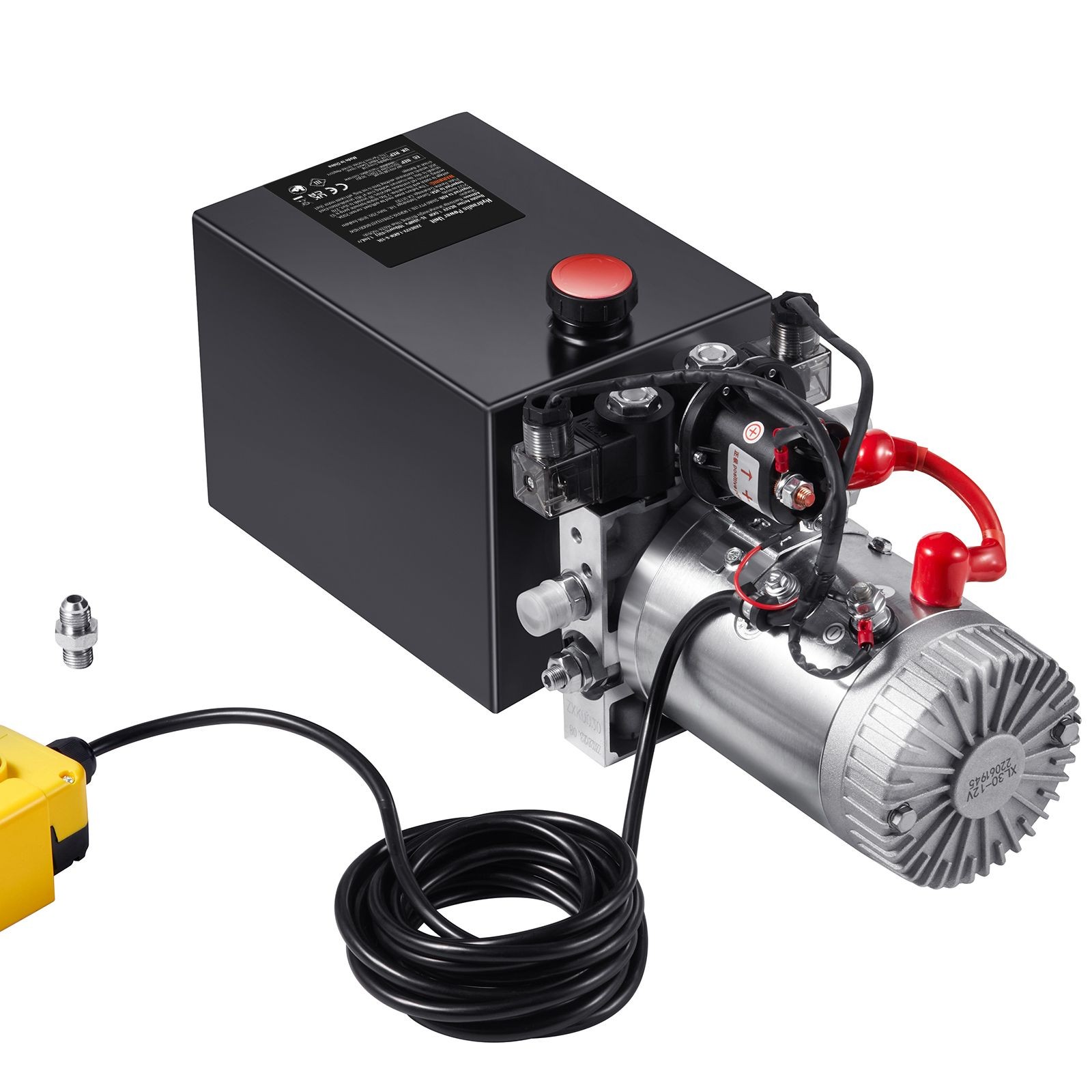 12V 1.6kW Hydraulic Pump 10qt, 3200 PSI, DC Double-Acting for Dump Trailer