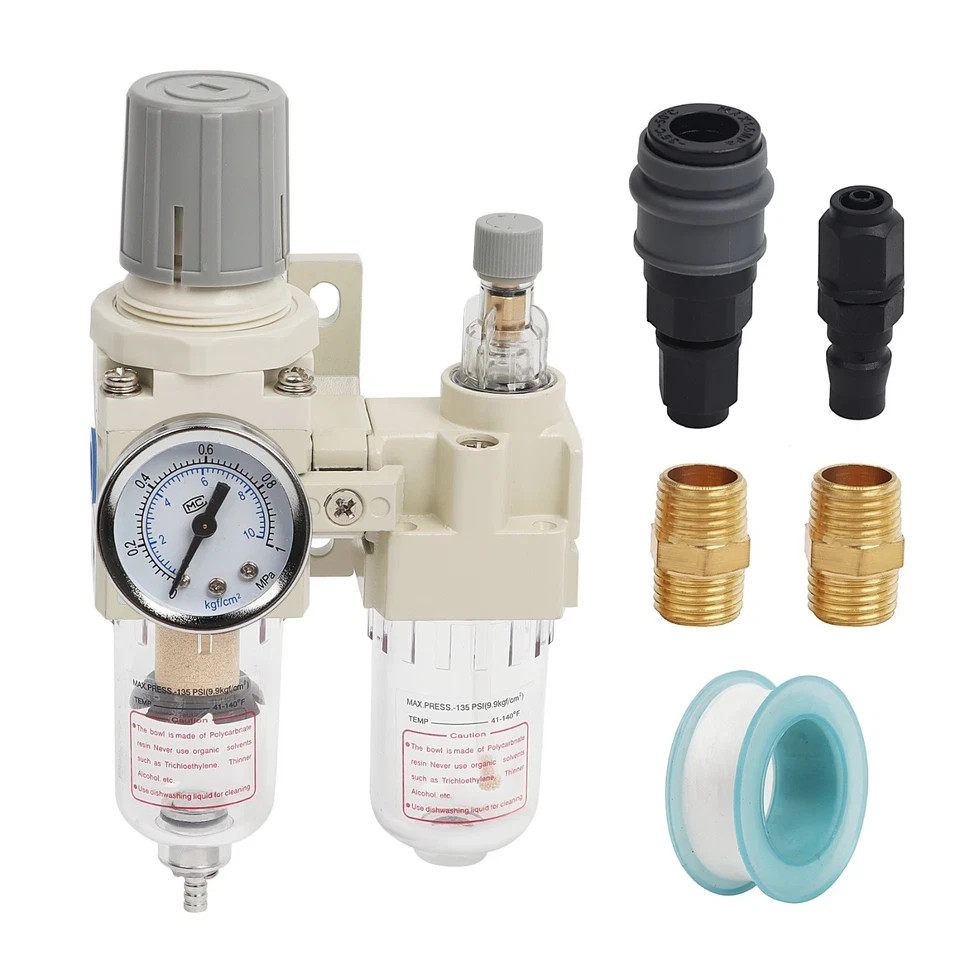 LokoCar 1/4″ NPT Compressed Air Filter Regulator Water/Oil Trap Separator