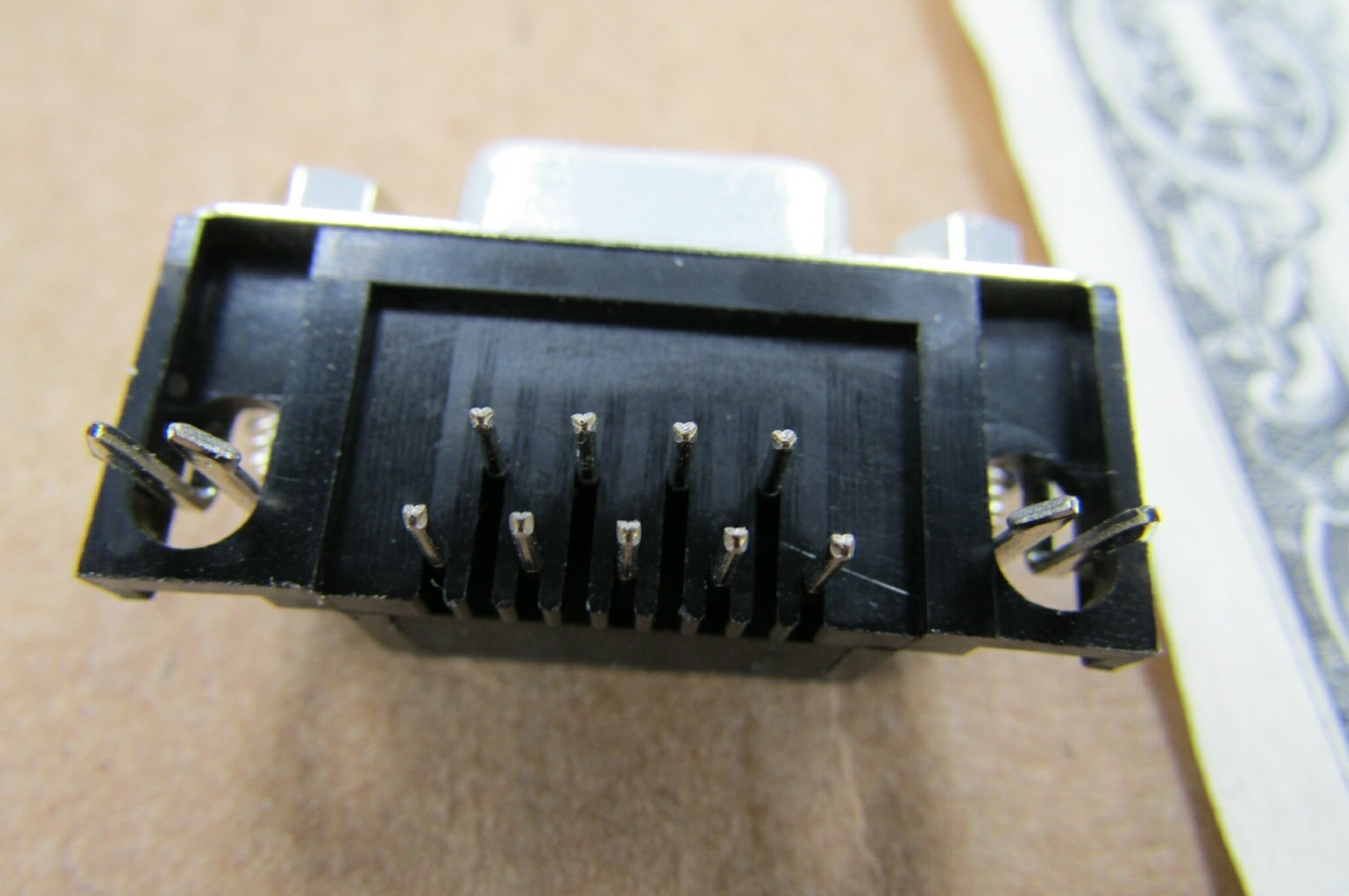 10 Female D-Sub Connectors DE-9 Pin Angle PC Board Mount Screw Terminal PCB