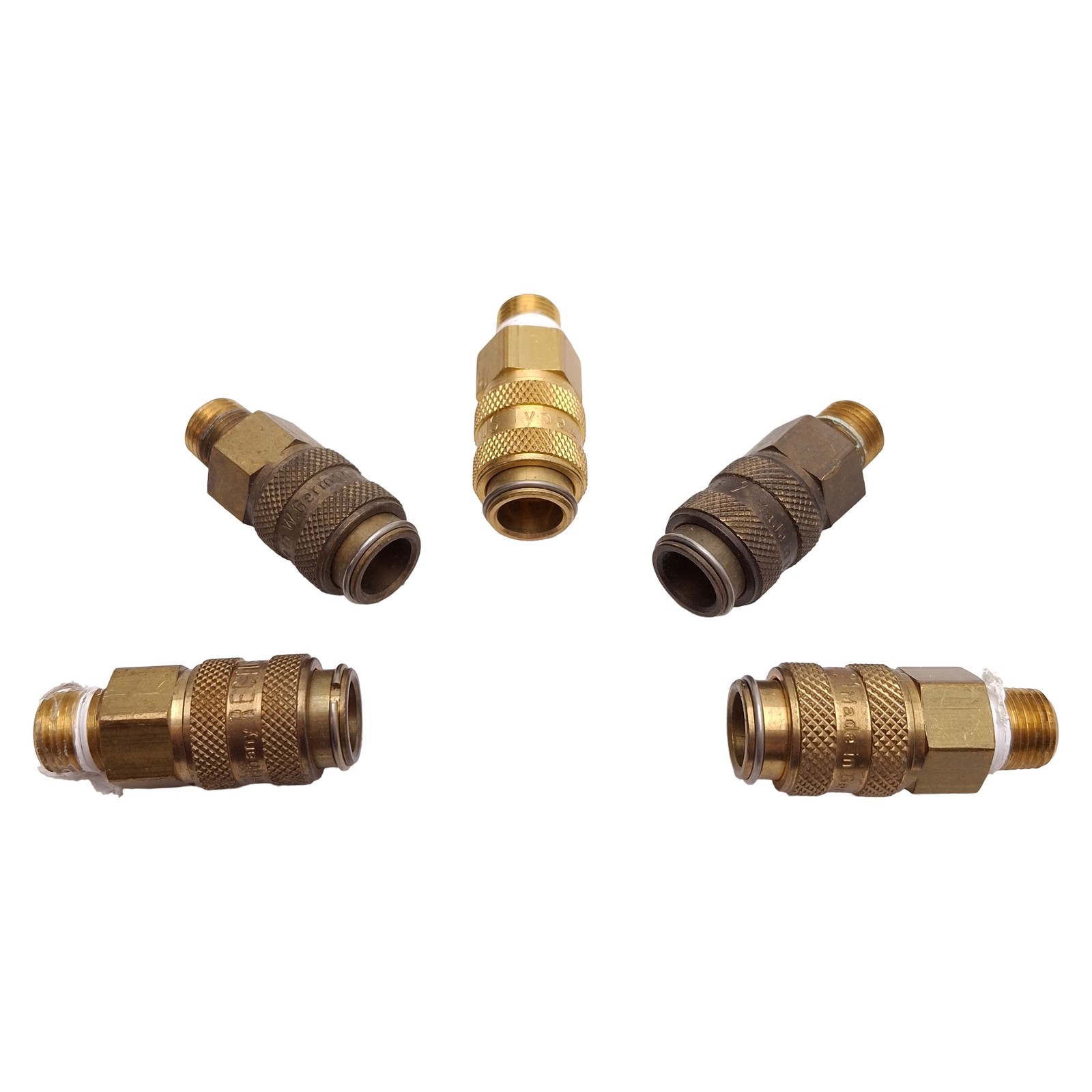 Lot of 5 Parker 21KAAN10MPX Rectus Type 21 Quick Coupling, Brass, 1/8in NPT Male