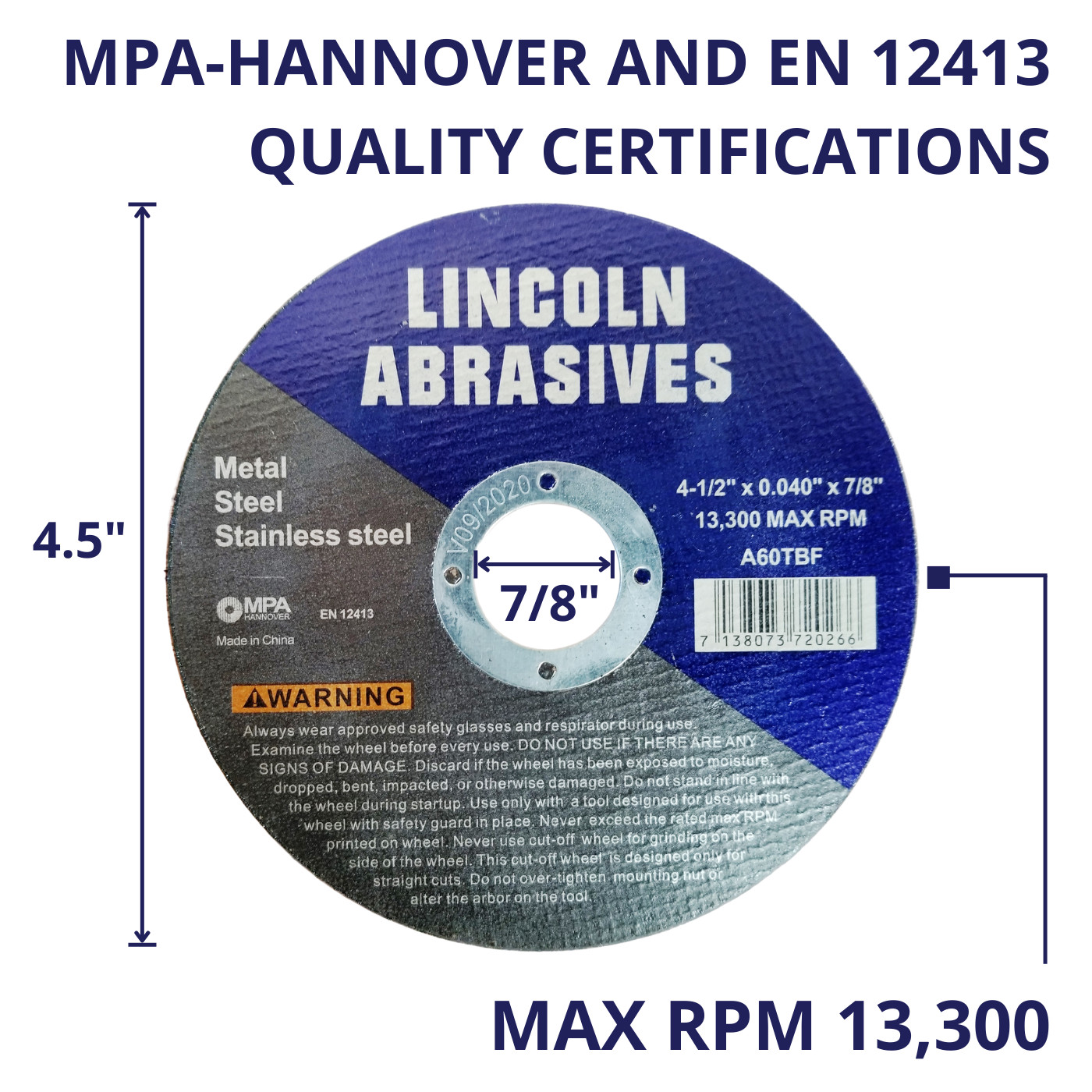 500 Pack 4-1/2″ .040″ Cut-off Wheel 4.5 Cutting Discs Stainless Steel & Metal
