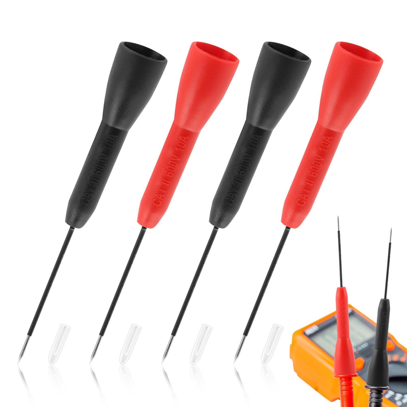 4 Pack Multimeter Needle Probe Pins, 2mm Extended Needle Test Probes, 600V/10…