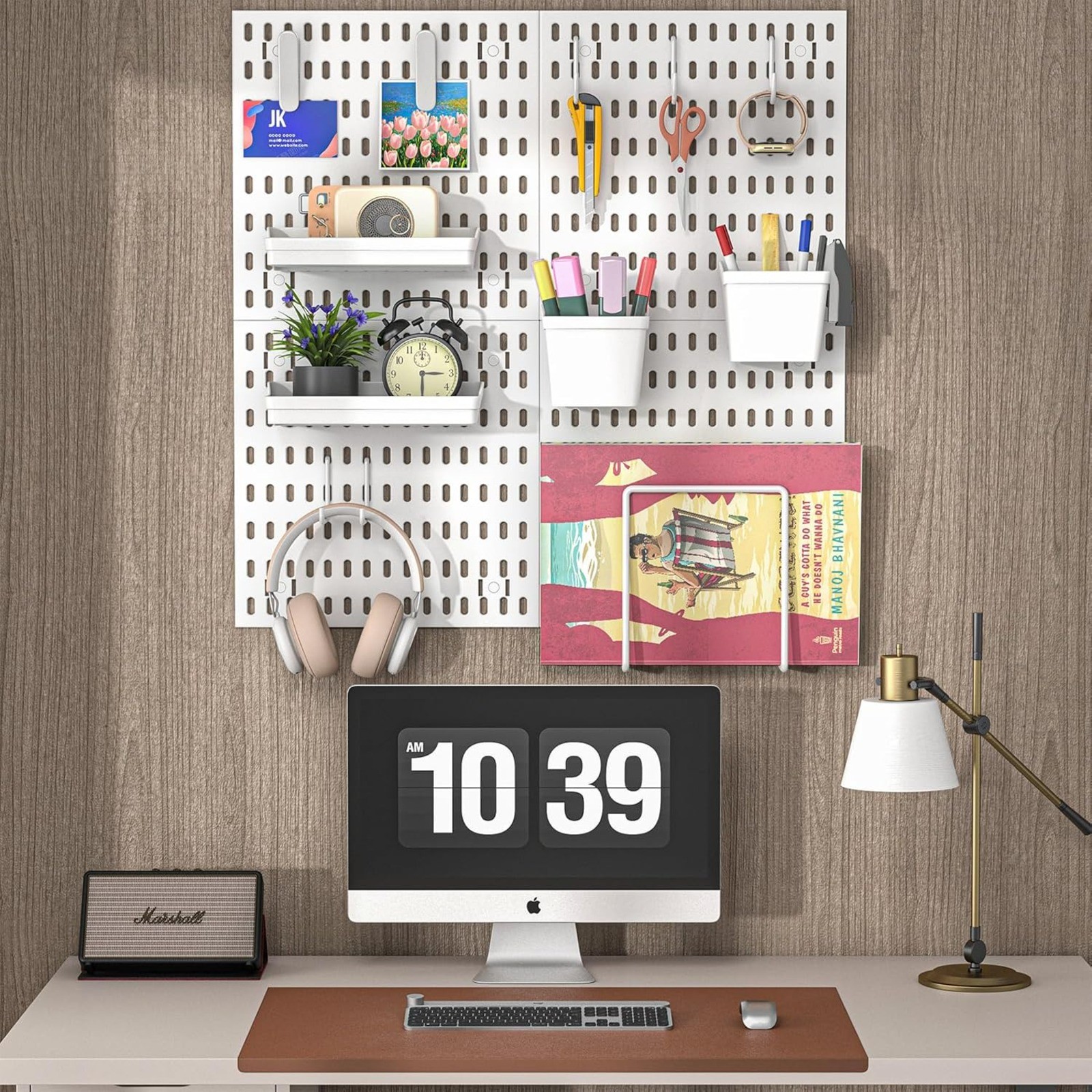 4 Pack Pegboard Panels Wall Organizer Pegboards Peg Board Brackets for Office