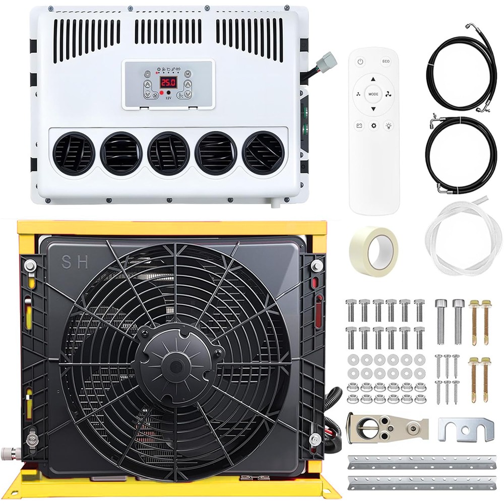12V 11000 BTU Truck Air Conditioner Split AC For Semi Trucks Bus RV Caravan US