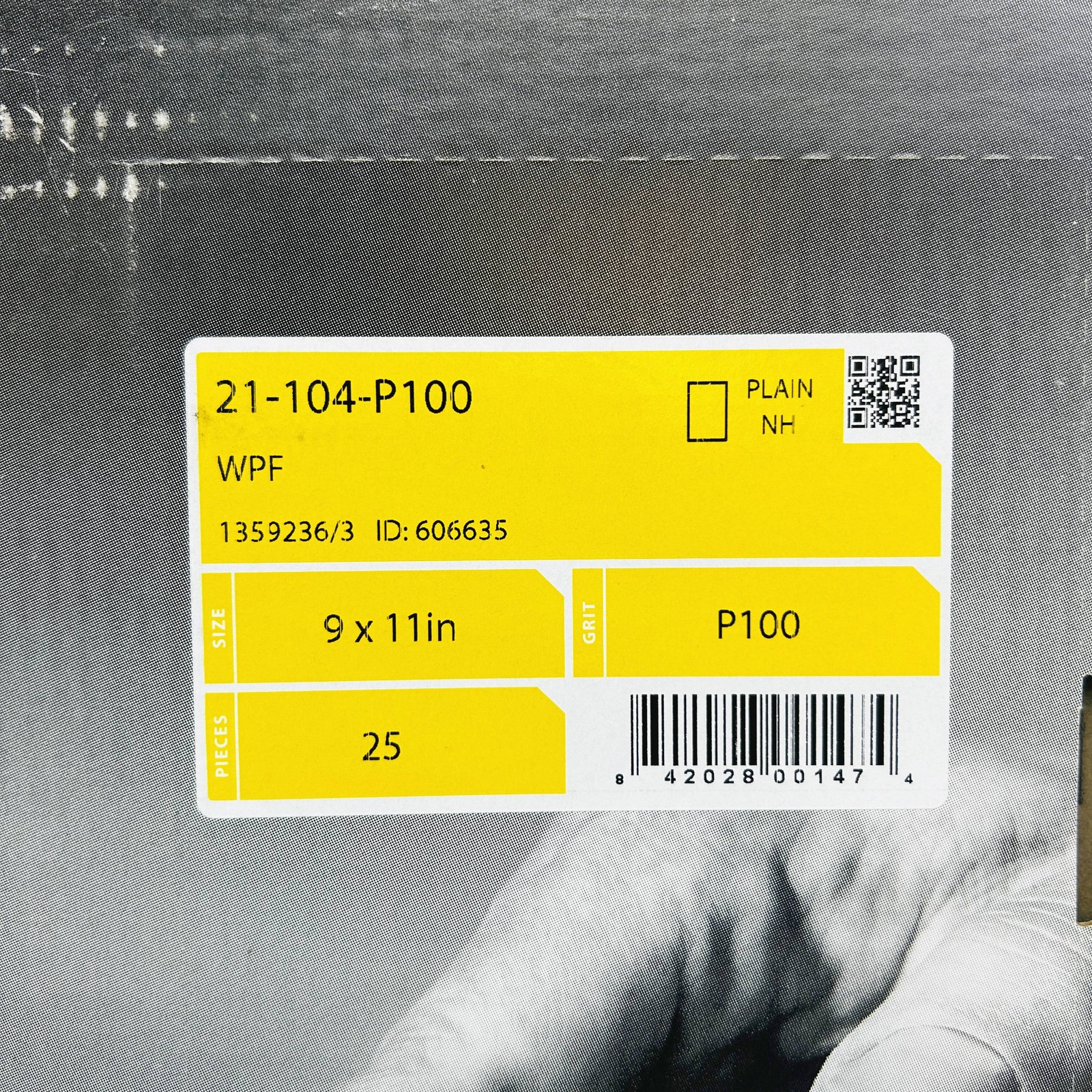 Mirka 21-104-P100 Sandpaper Sheet Waterproof 9 x 11 Wet/Dry 100 Grit Pk of 25